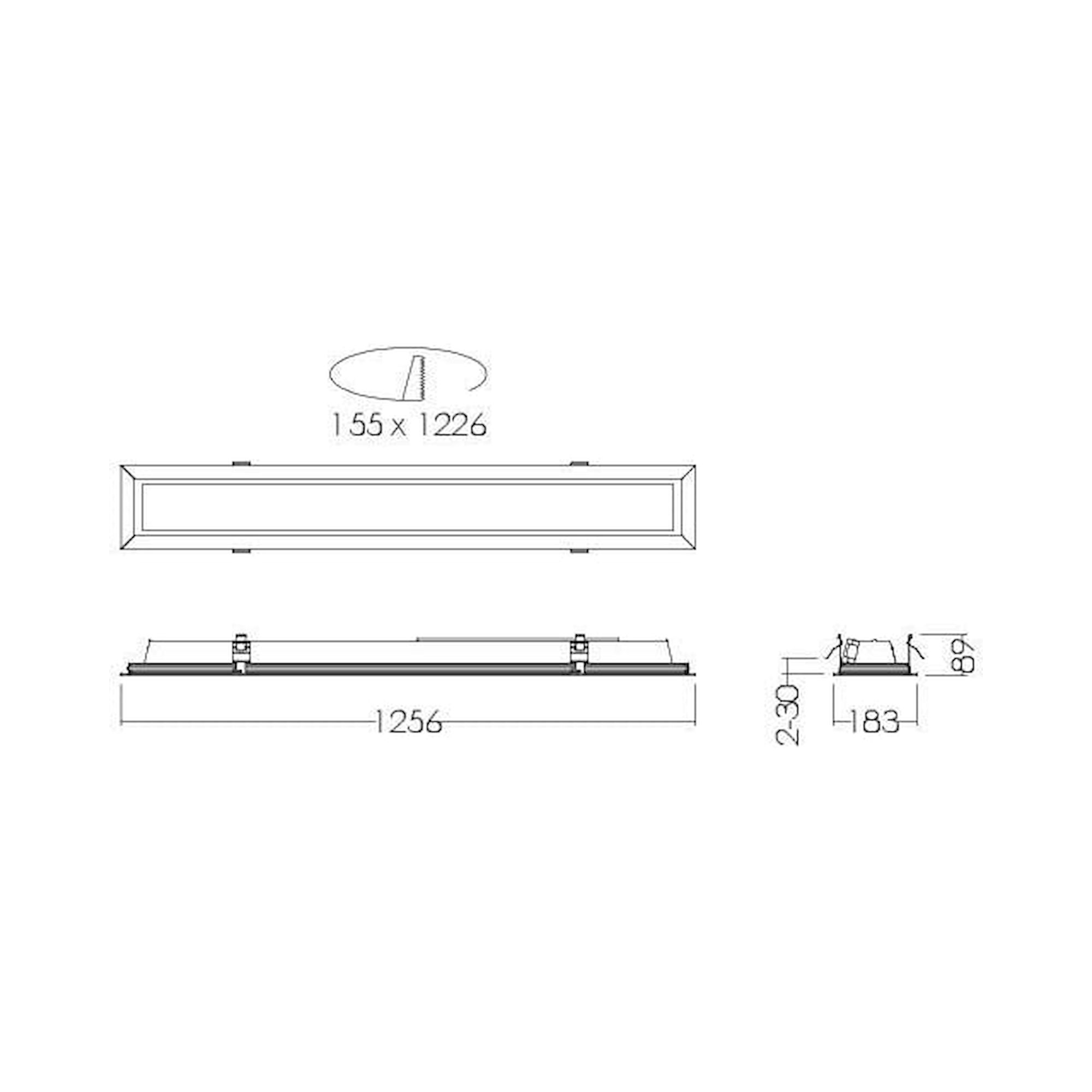 Glamox CREP-R155x1226 Einbauleuchte, 2400 lm, 4000 K, schaltbar