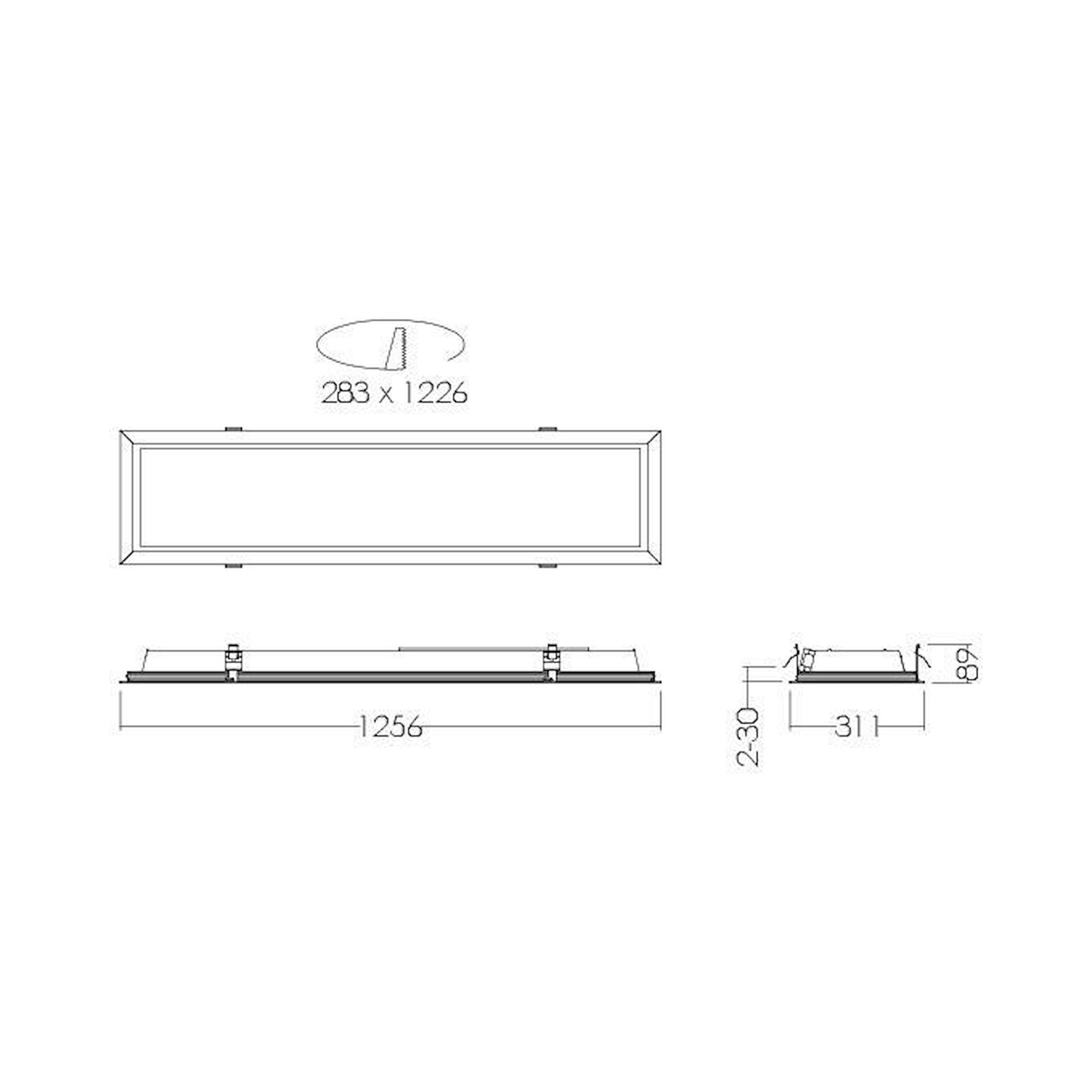 Glamox CREP-R283x1226 luminaire encastré, 5200 lm, 4000 K, à gradation DALI
