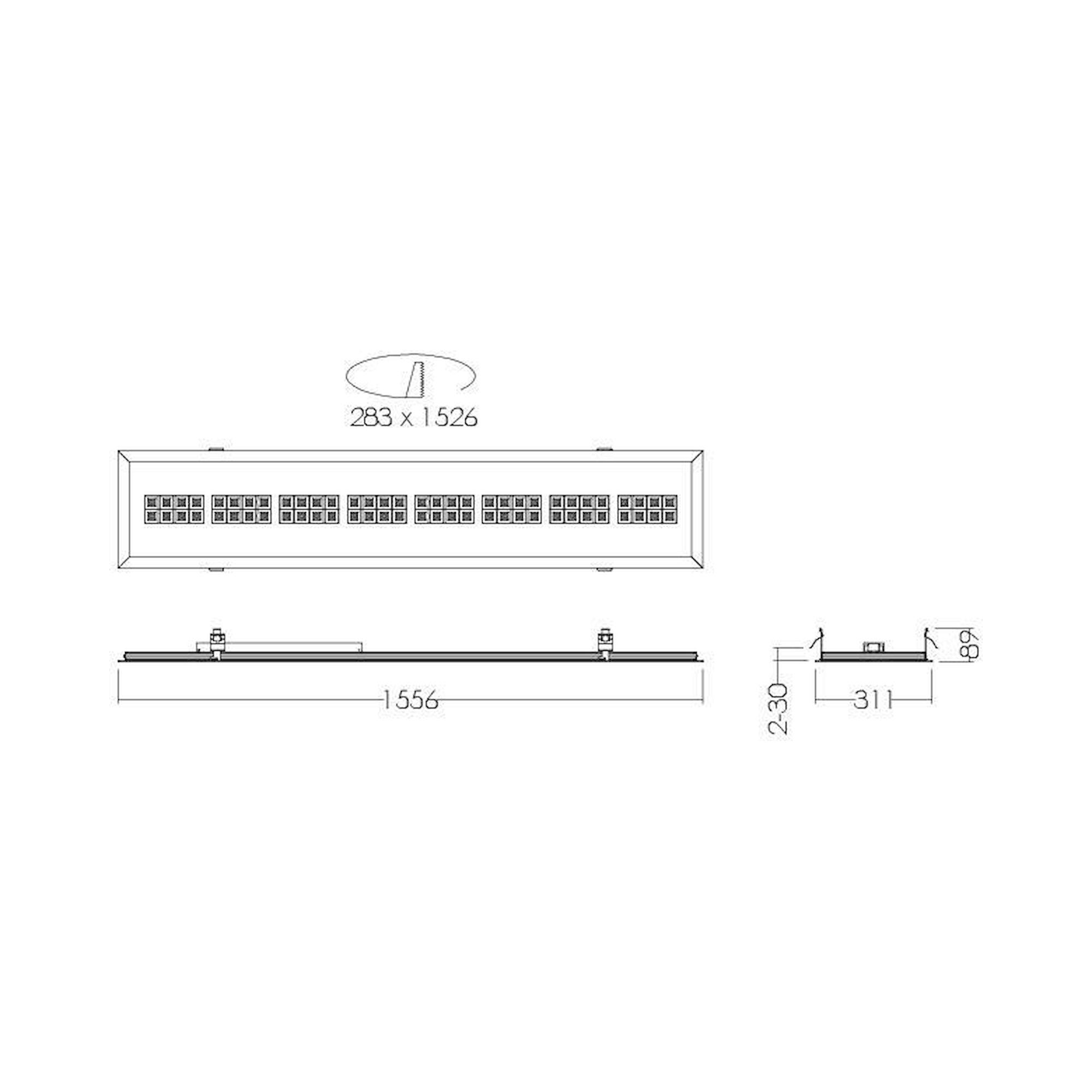 Glamox CREP-R283x1526 luminaire encastré, 7000 lm, 4000 K, à gradation DALI