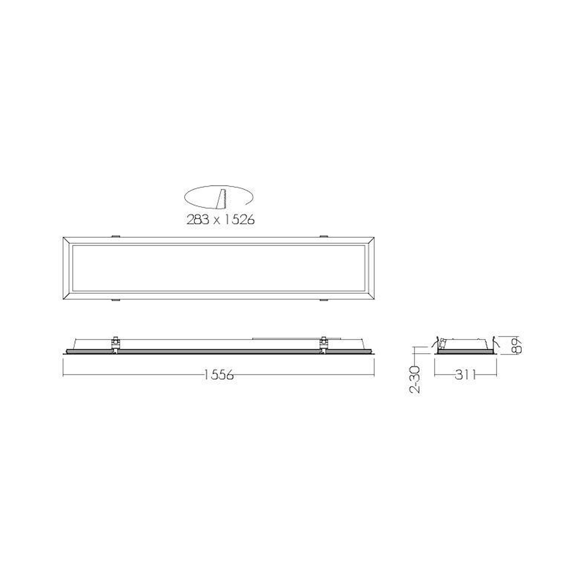 Glamox CREP-R283x1526 Einbauleuchte, 6800 lm, 4000 K, DALI-dimmbar