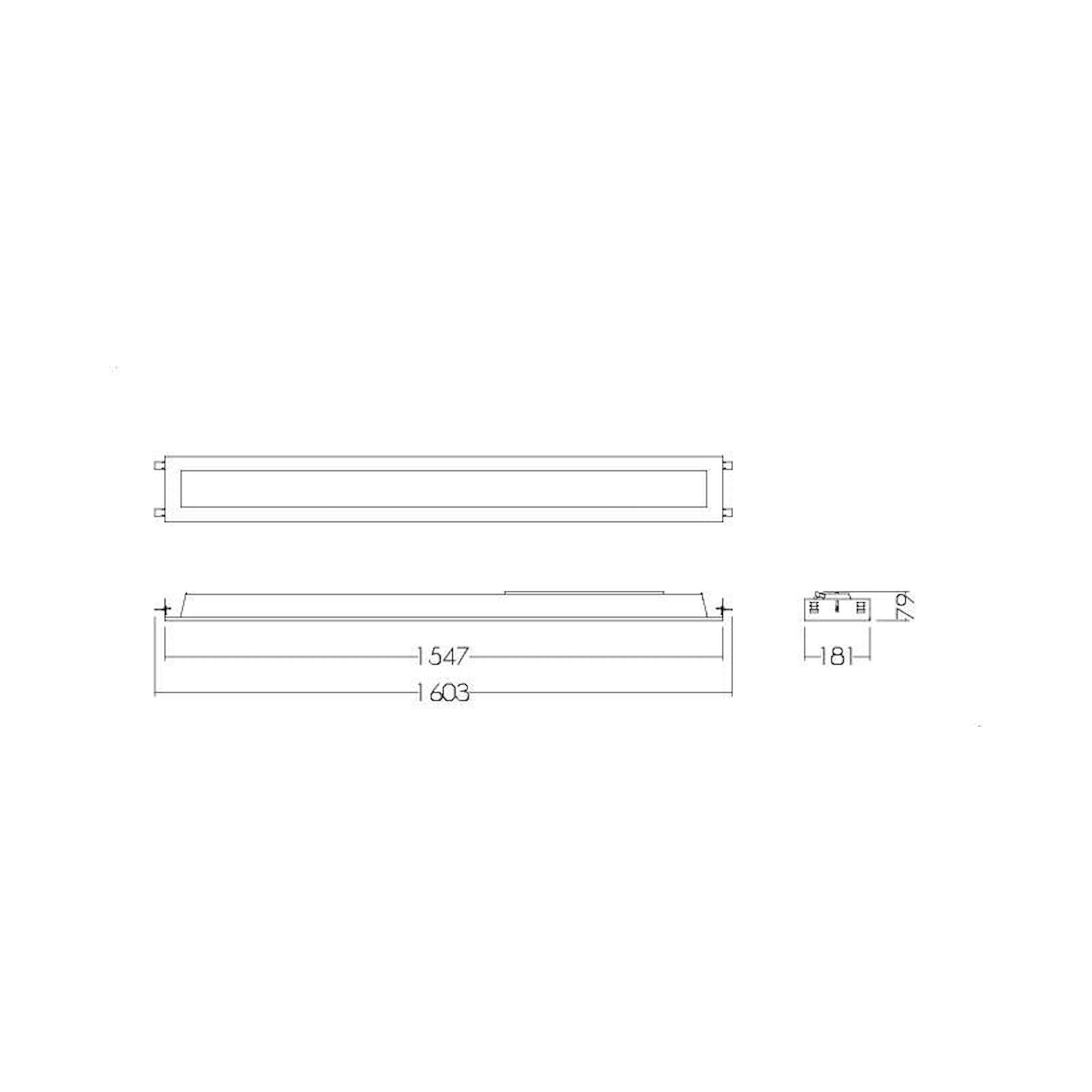 Glamox CREP-RL184x1550 recessed luminaire, 3100 lm, 4000 K, switchable