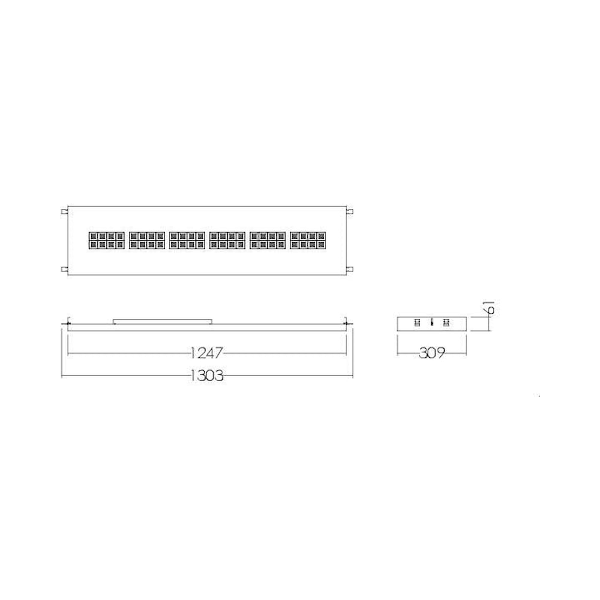 Glamox CREP-RL312x1250 luminaire encastré, 5400 lm, 4000 K, à gradation DALI