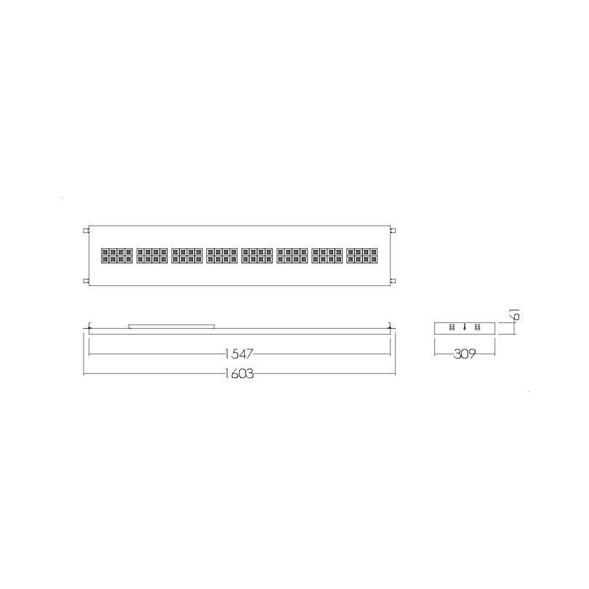 Glamox CREP-RL312x1550 luminaire encastré, 7000 lm, 4000 K, commutable