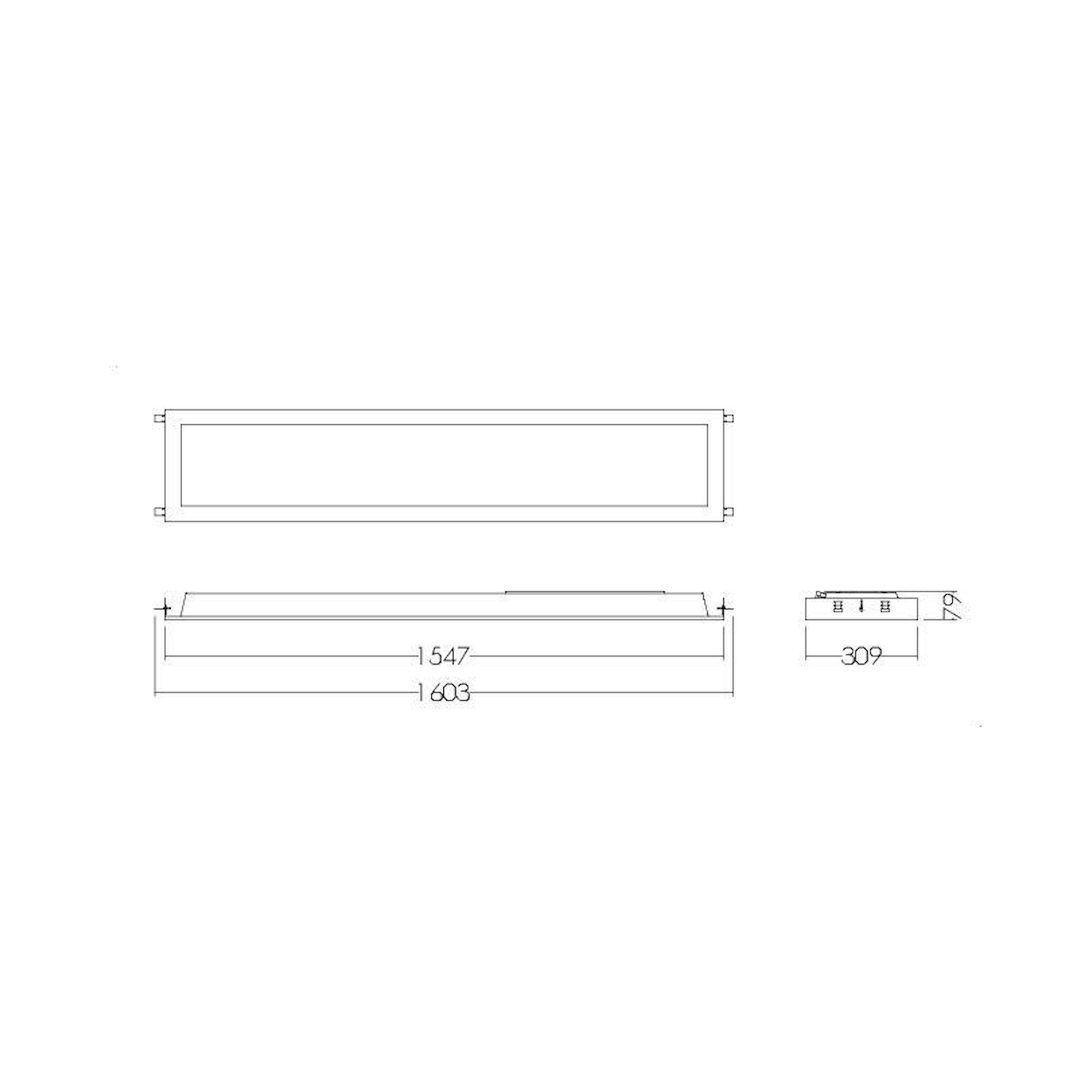 Glamox CREP-RL312x1550 luminaire encastré, 6800 lm, 4000 K, commutable