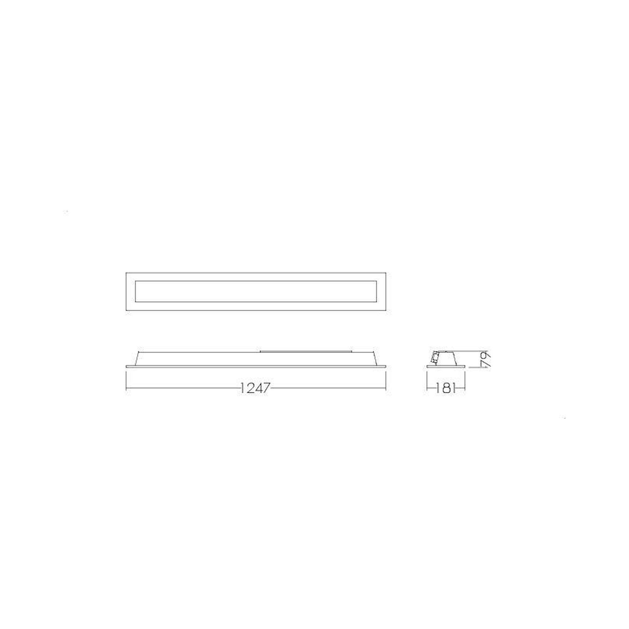 Glamox CREP-RT184x1250 luminaire encastré, 2400 lm, 4000 K, commutable
