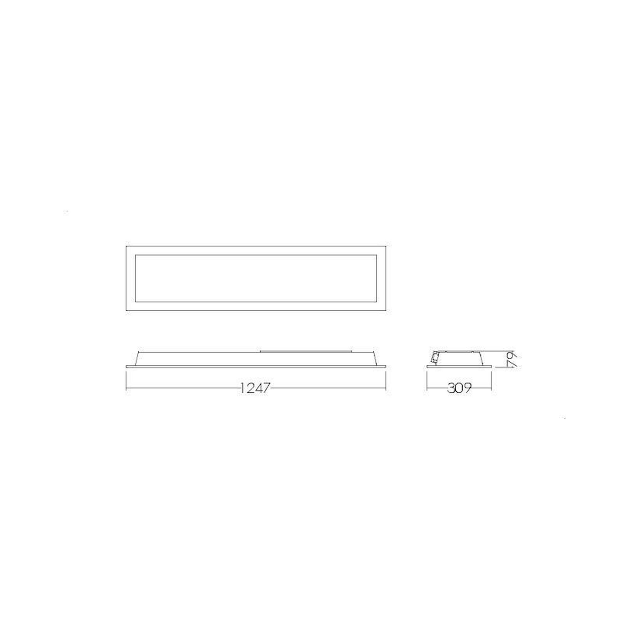 Glamox CREP-RT312x1250 luminaire encastré, 5200 lm, 4000 K, commutable