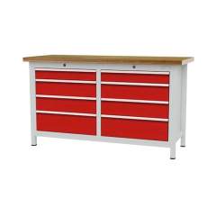 Bedrunka+Hirth 03T515H60175. Kastenwerkbank, Tiefe 600 mm, R 24-16, Schubladenanzahl: 8