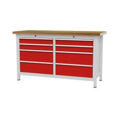 Bedrunka+Hirth 03T515H60250. Kastenwerkbank, Tiefe 600 mm, R 24-16, Schubladenanzahl: 8