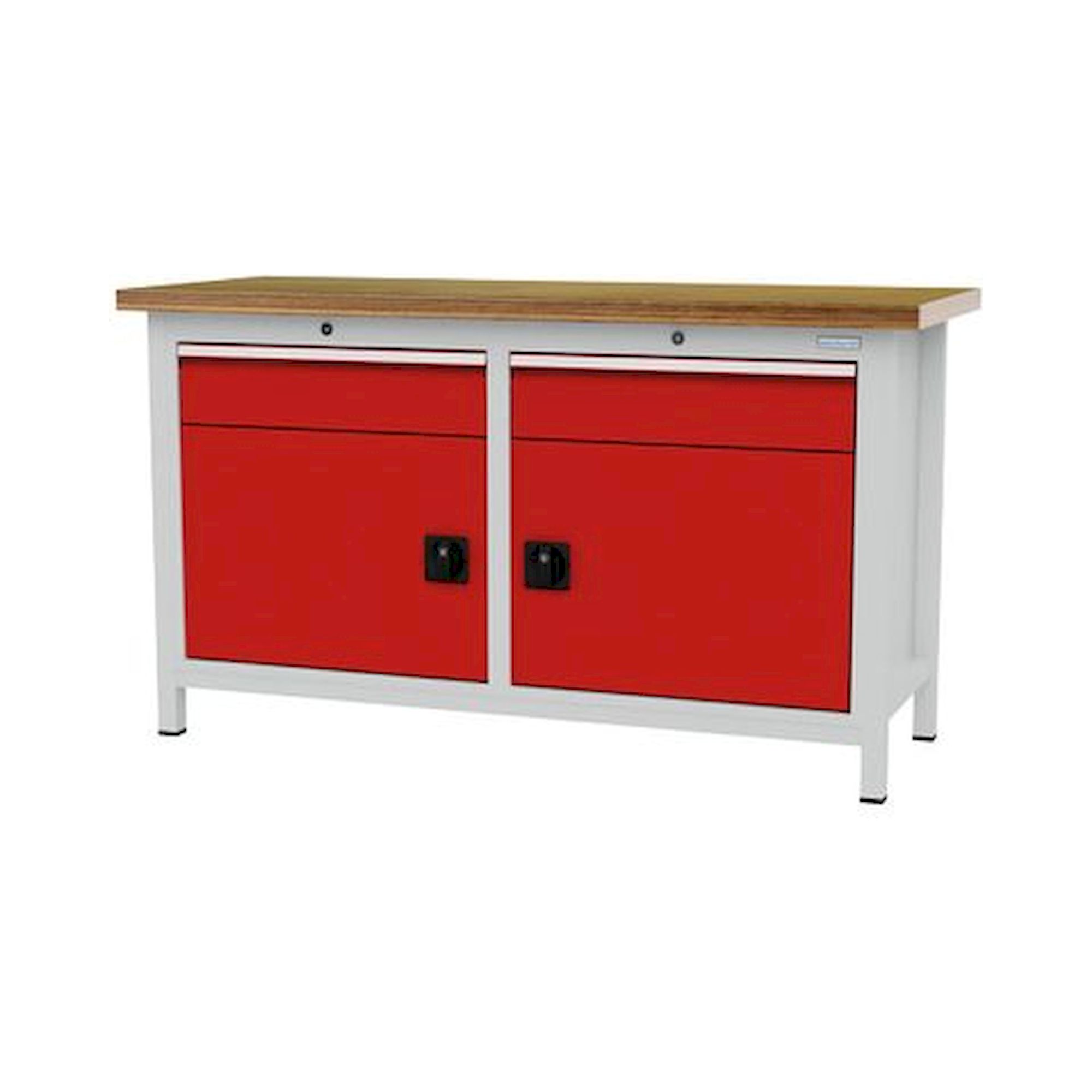 Bedrunka+Hirth 03T515H60475. Kastenwerkbank, Tiefe 600 mm, R 24-16, Schubladenanzahl: 2, Anzahl Flügeltüre: 2