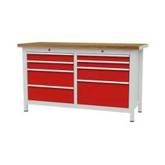 Bedrunka+Hirth 03T515H60650. Kastenwerkbank, Tiefe 600 mm, R 24-16, Schubladenanzahl: 8