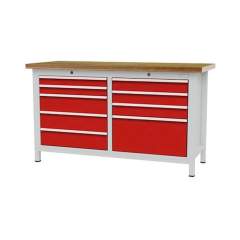 Bedrunka+Hirth 03T515H60750. Kastenwerkbank, Tiefe 600 mm, R 24-16, Schubladenanzahl: 9