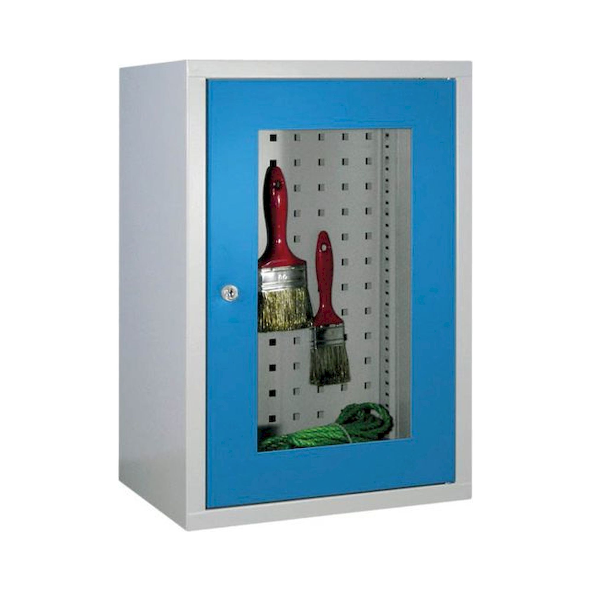 Bedrunka+Hirth 03.040.191A. Wandhängeschrank Breite 400 mm, 1xSichtfenstertüre, 1xFachboden, Lochblech-Rückwand