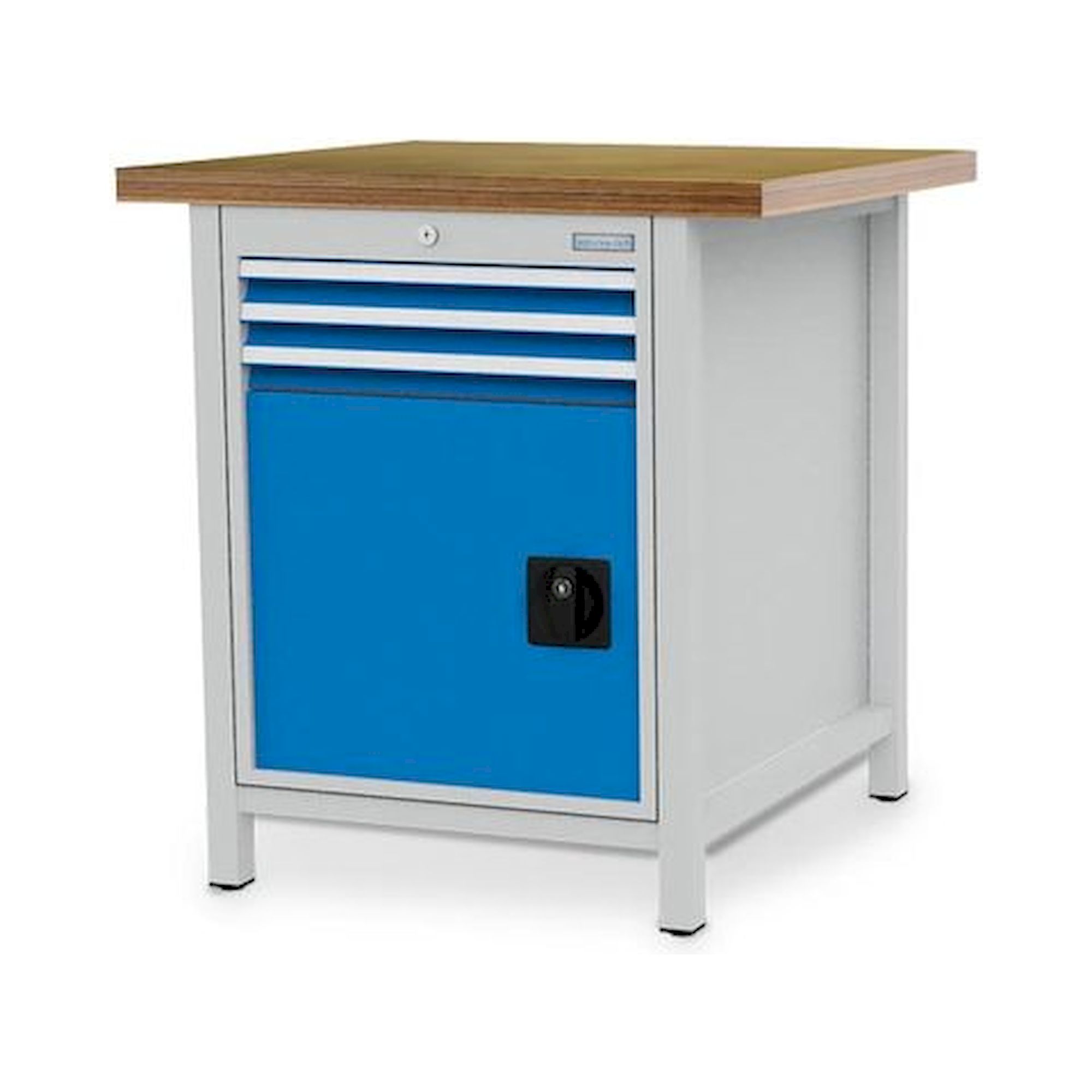 Bedrunka+Hirth 03.055.08V9. Kastenwerkbank, Tiefe 750 mm, R 18-24, Schubladenanzahl: 3, Anzahl Flügeltüren: 1