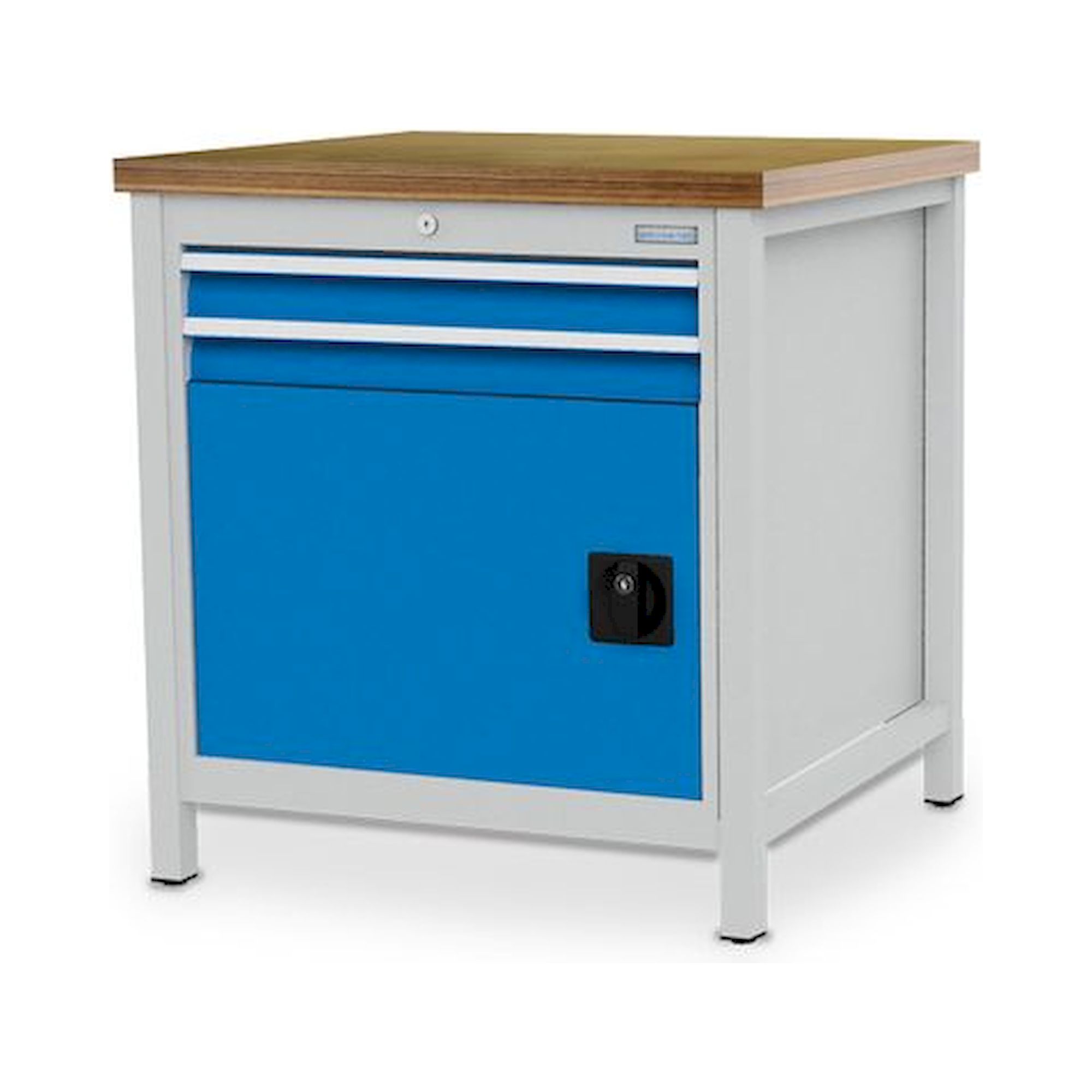 Bedrunka+Hirth 03.075.03V9. Kastenwerkbank, Tiefe 750 mm, R 24-24, Schubladenanzahl: 2, Anzahl Flügeltüren: 1