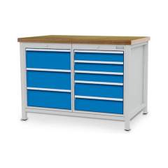 Bedrunka+Hirth 03.12.07V. Kastenwerkbank, Tiefe 750 mm, R 18-24, Schubladenanzahl: 8