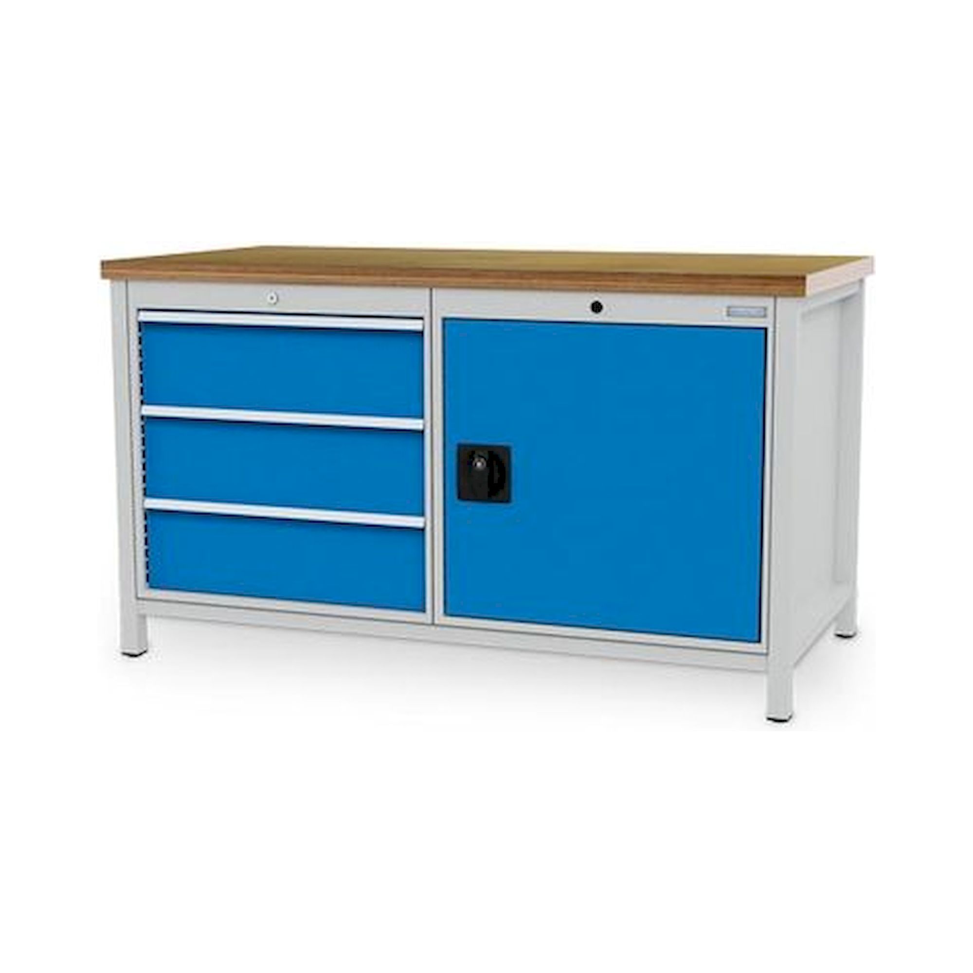 Bedrunka+Hirth 03.15.31V. Kastenwerkbank, Tiefe 750 mm, R 24-24, Schubladenanzahl: 3, Anzahl Flügeltüren: 1