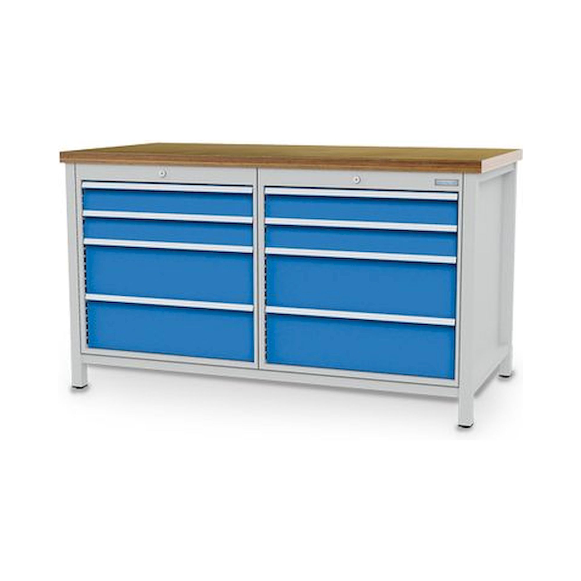 Bedrunka+Hirth 03.15.32V9. Kastenwerkbank, Tiefe 750 mm, R 24-24, Schubladenanzahl: 8