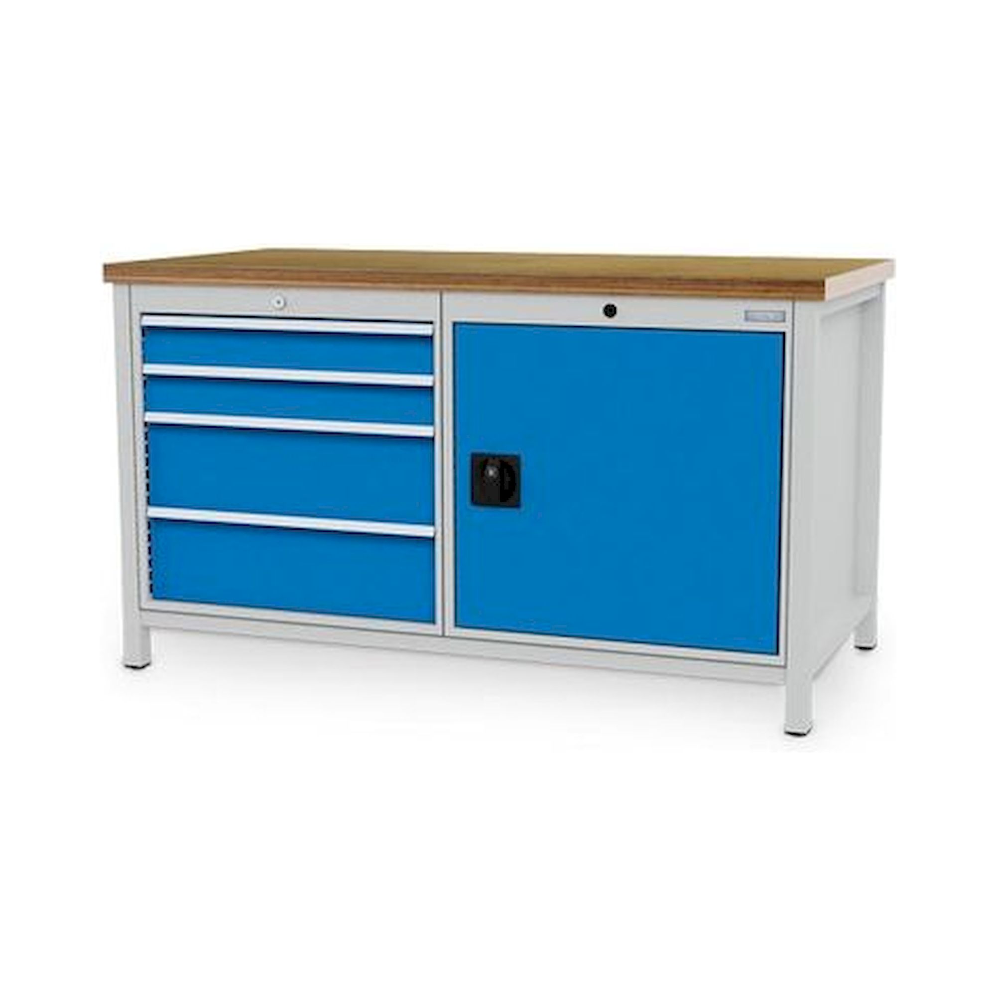 Bedrunka+Hirth 03.15.41V. Kastenwerkbank, Tiefe 750 mm, R 24-24, Schubladenanzahl: 4, Anzahl Flügeltüren: 1