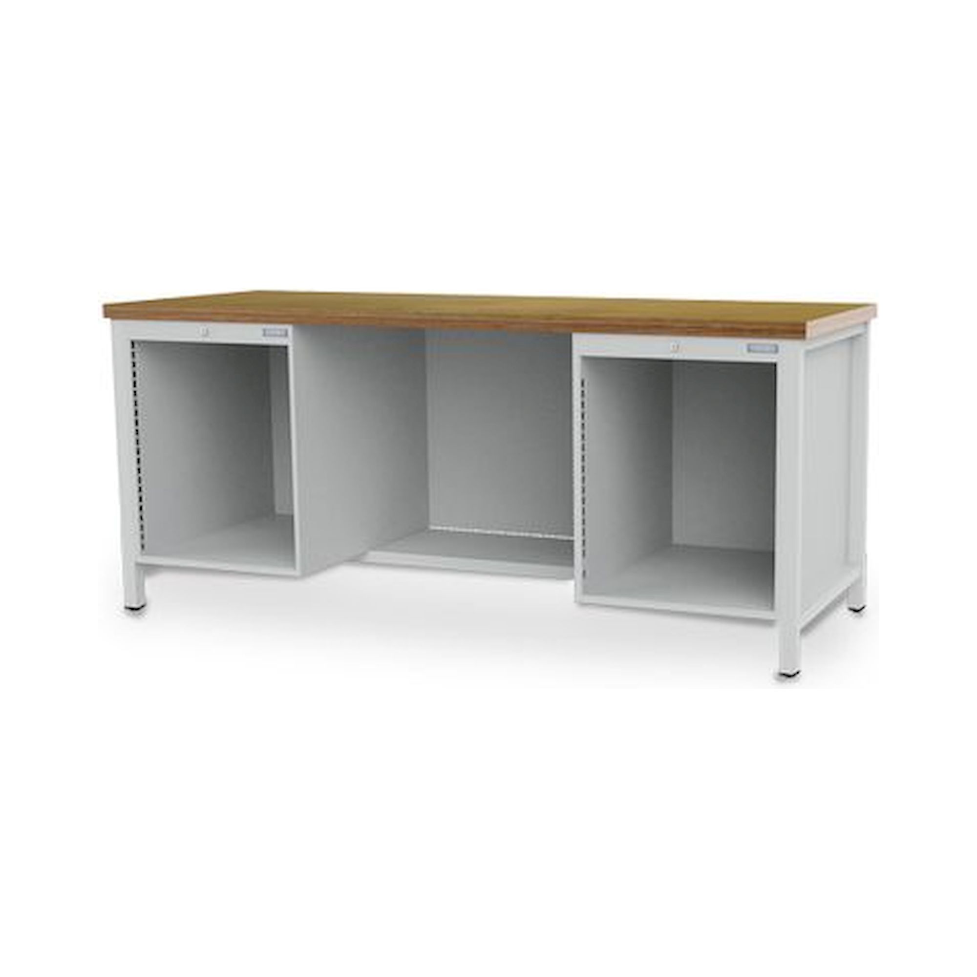 Bedrunka+Hirth 03.19.002-9. Werkbank mit 2 Leergehäusen und 1 halber Fachboden mit Rückwand, R 18-24