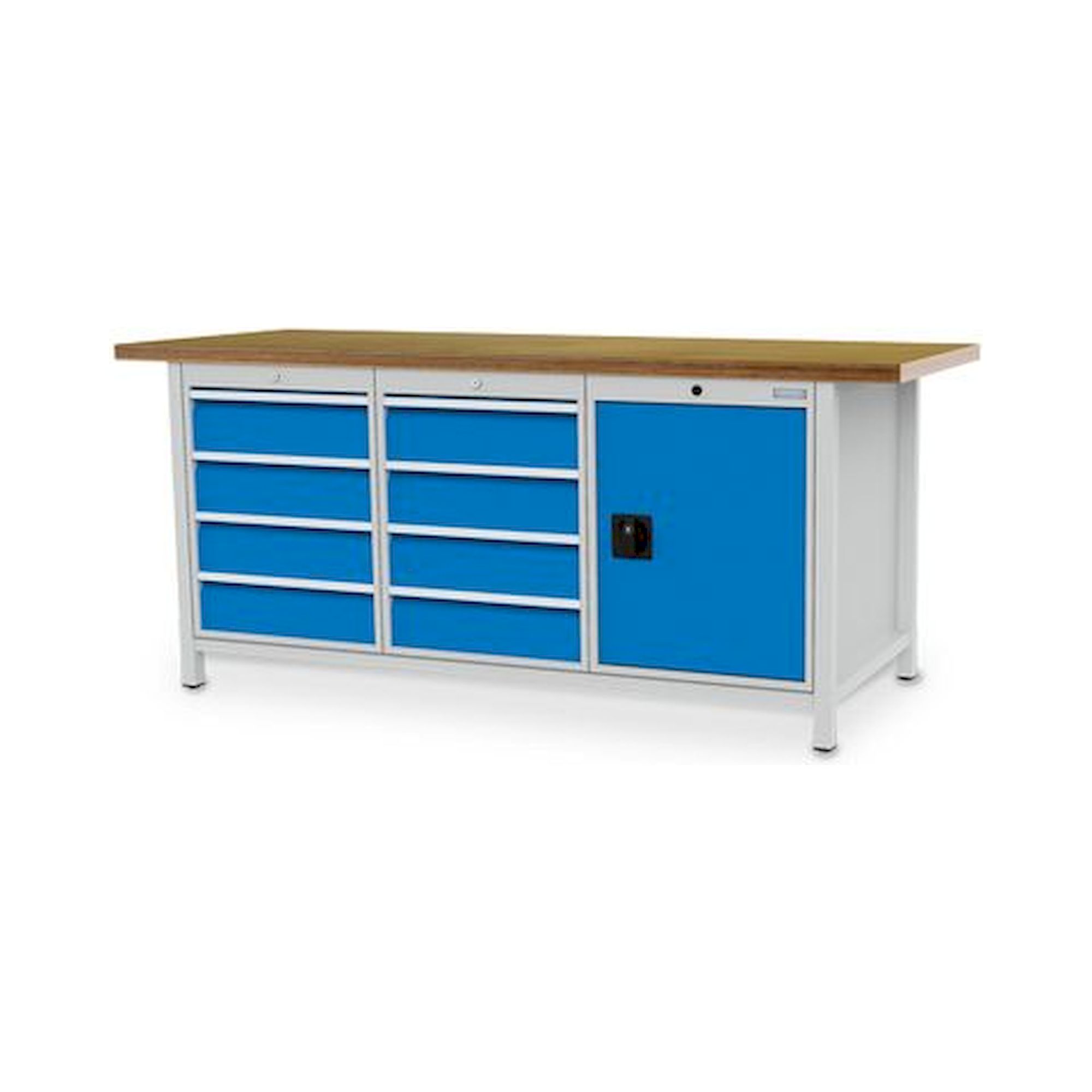 Bedrunka+Hirth 03.19.46V. Kastenwerkbank, Tiefe 750 mm, R 18-24, Schubladenanzahl: 8, Anzahl Flügeltüren: 1