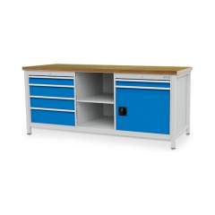 Bedrunka+Hirth 03.20.03V9. Kastenwerkbank, Tiefe 750 mm, R 24-24, Schubladenanzahl: 6, Anzahl Flügeltüren: 1