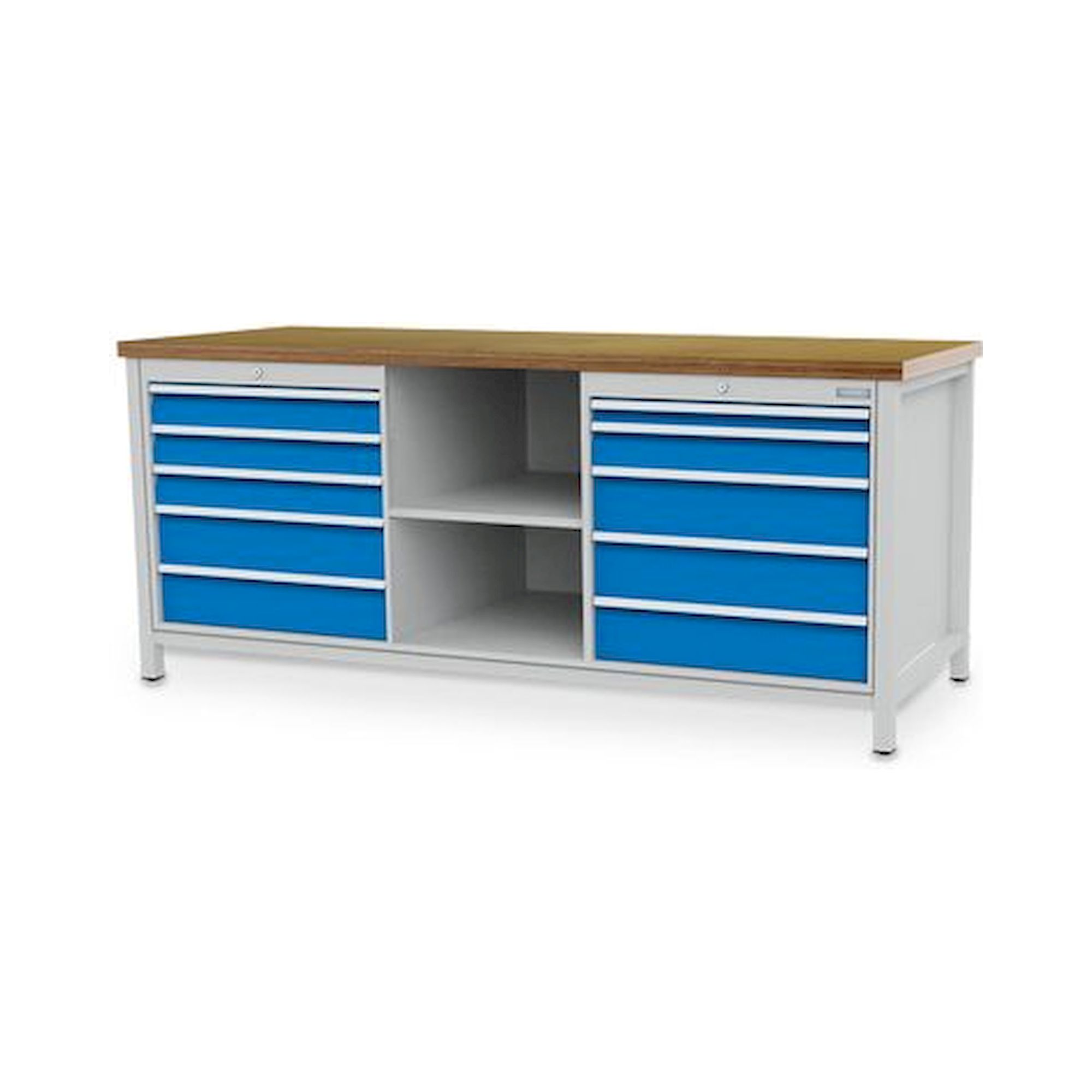 Bedrunka+Hirth 03.20.15V9. Kastenwerkbank, Tiefe 750 mm, R 24-24, Schubladenanzahl: 10