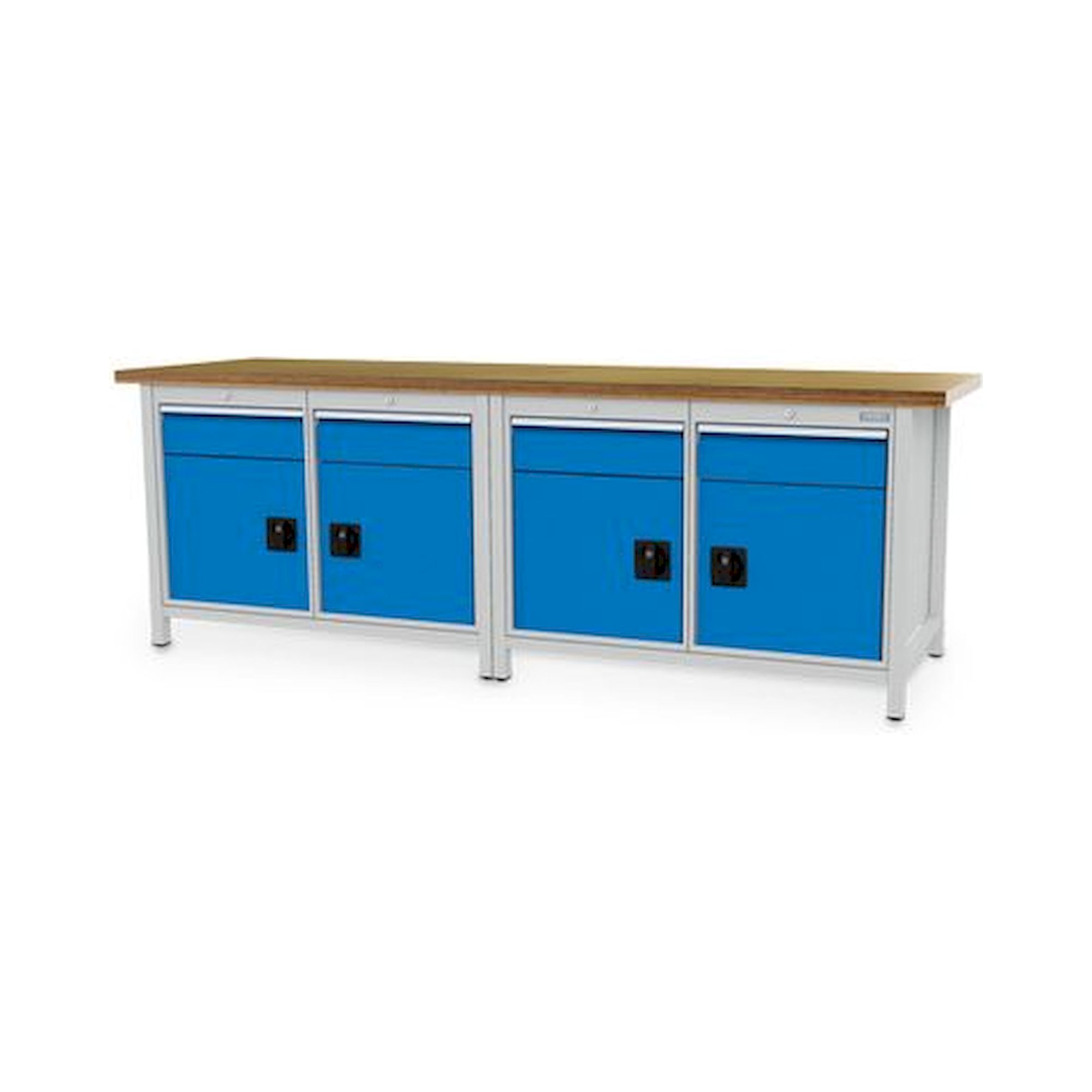 Bedrunka+Hirth 03.25.2222V. Kastenwerkbank, Tiefe 750 mm, R 18-24, Schubladenanzahl: 4, Anzahl Flügeltüren: 4