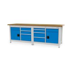 Bedrunka+Hirth 03.25.2342V9. Kastenwerkbank, Tiefe 750 mm, R 18-24, Schubladenanzahl: 9, Anzahl Flügeltüren: 2