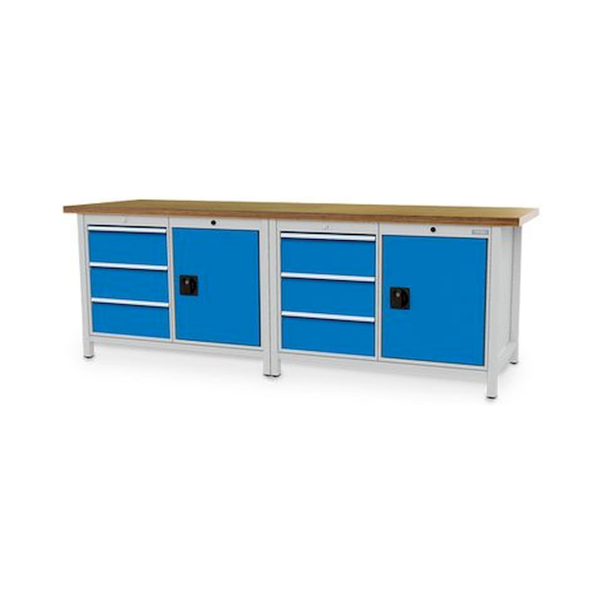 Bedrunka+Hirth 03.25.3131V9. Kastenwerkbank, Tiefe 750 mm, R 18-24, Schubladenanzahl: 6, Anzahl Flügeltüren: 2