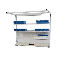 Bedrunka+Hirth 03.900.14.16A. Werkbankaufbau 1500 mm, Multi-Wand-Aufbau mit Beleuchtung, umfangreiches Zubehör, Energiekanal