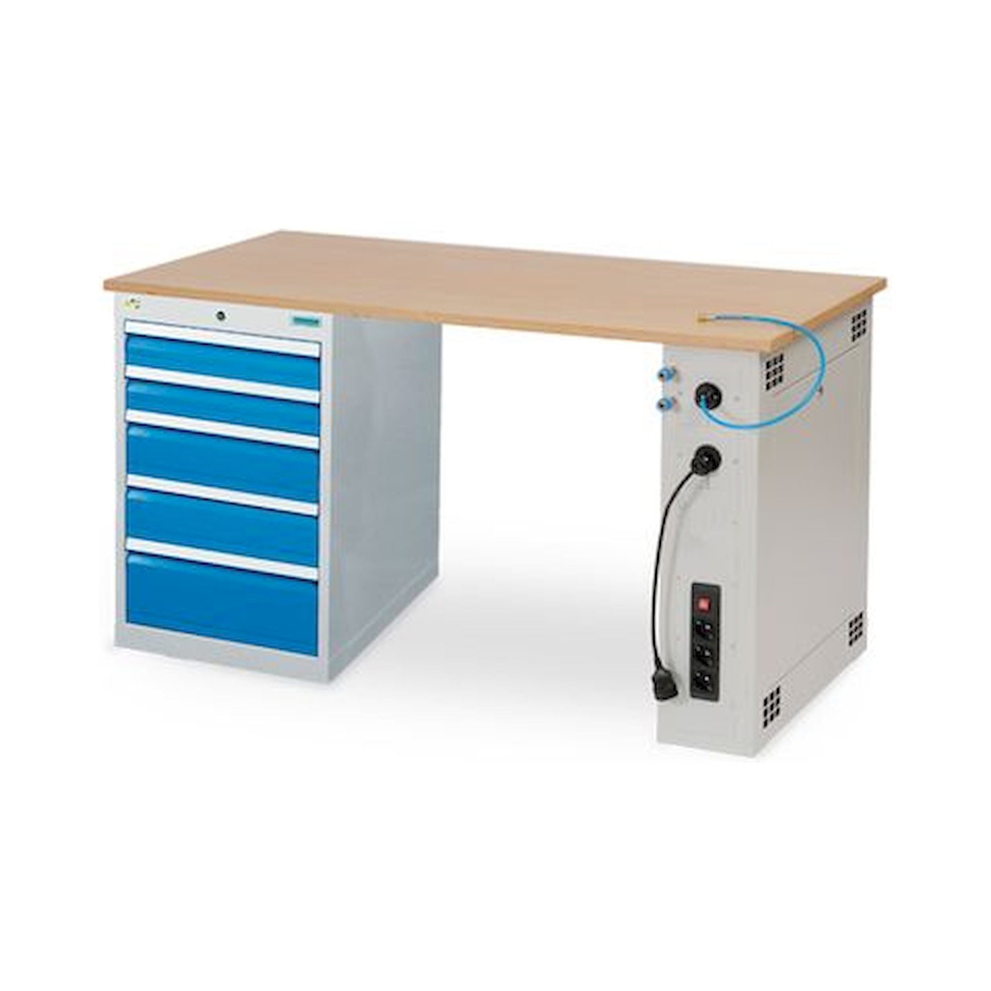 Bedrunka+Hirth 03.15.580.9E. Reihenwerkbank, Tiefe 750 mm, R 18-24, Schubladenanzahl: 5