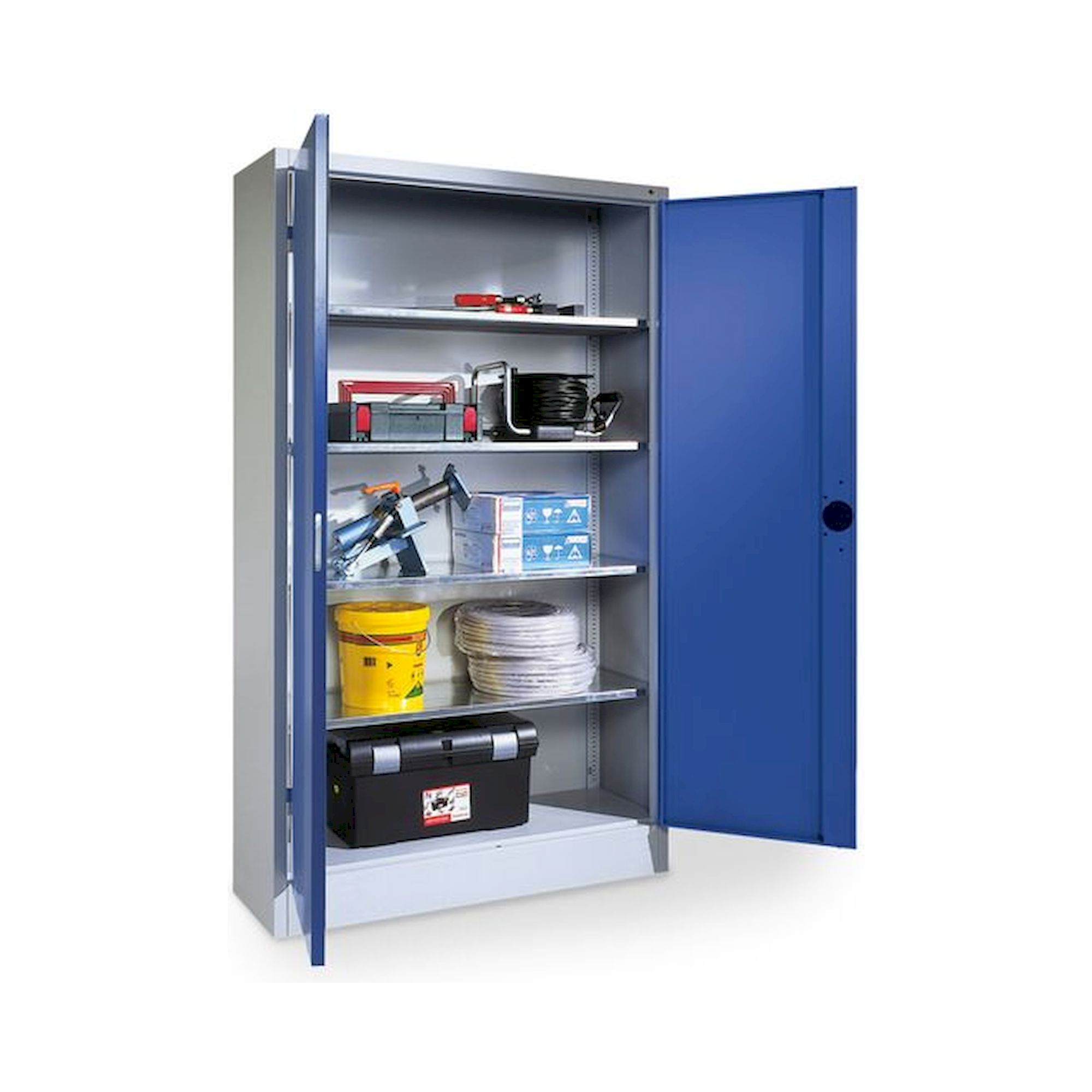 Bedrunka+Hirth 04S158093. Schwerlastschrank mit Flügeltüren, 4xVerstellbare, verzinkte Fachböden