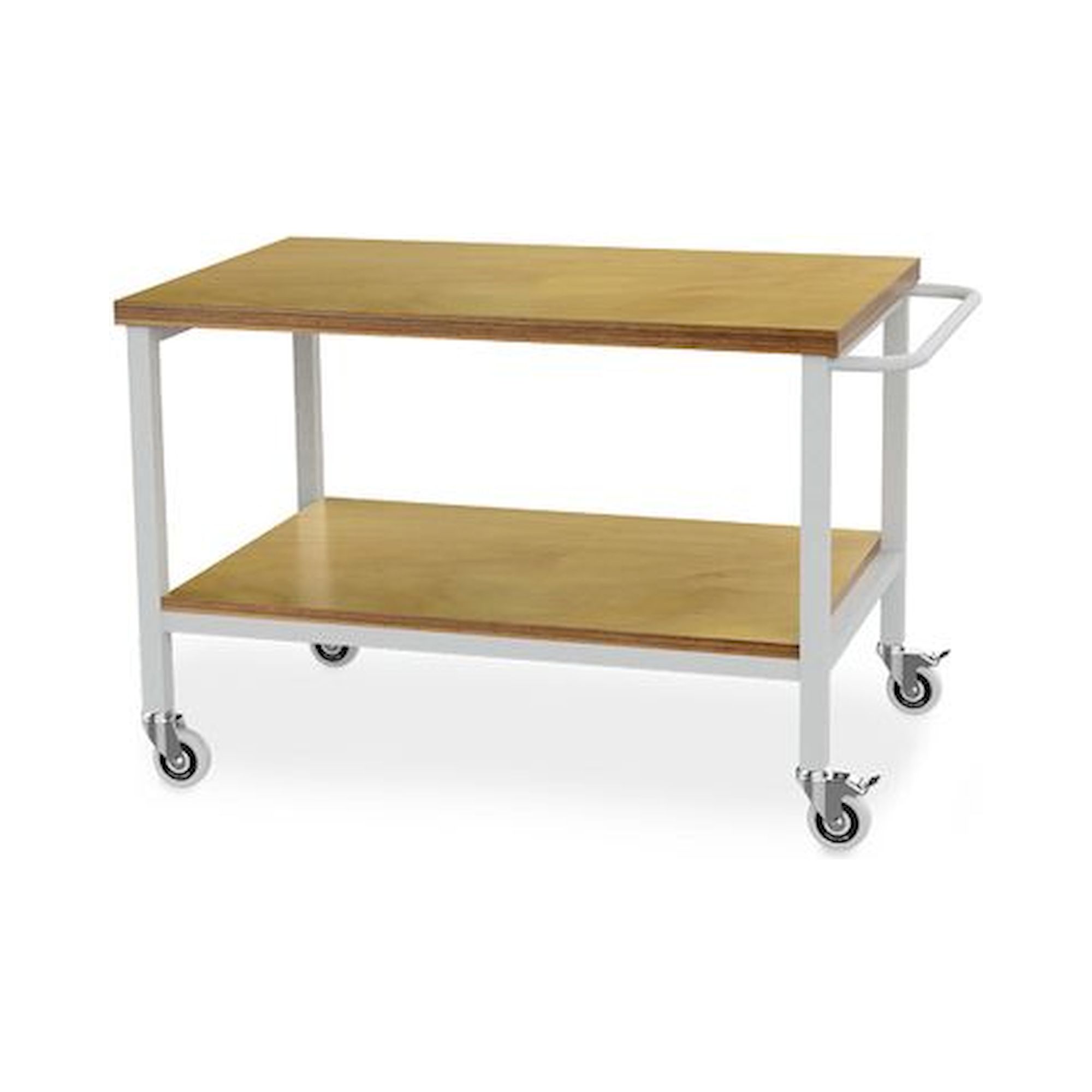 Bedrunka+Hirth 04.15.01A. Transportwagen Breite 1500 mm, 1xArbeitsplatte Buche Multiplex, 1xFachboden Buche-Multiplex