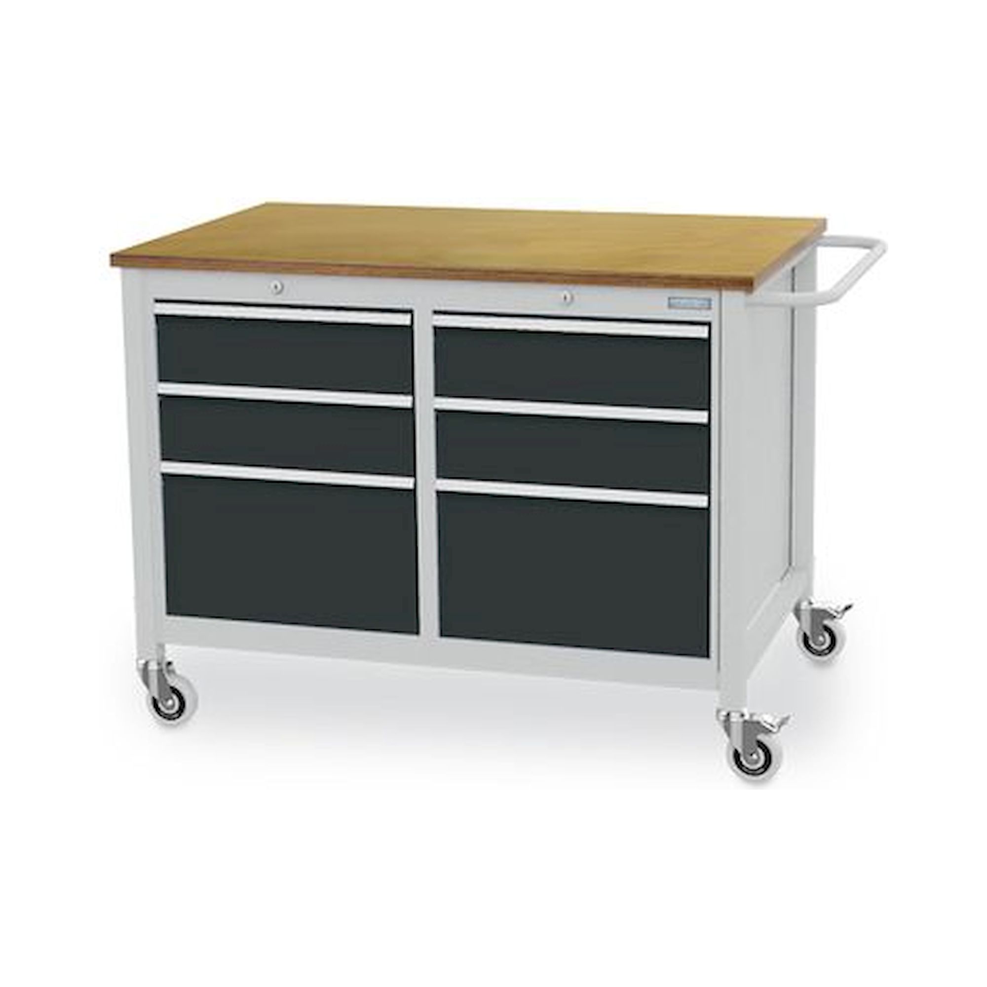 Bedrunka+Hirth 04.12.23VZ. Mobile Werkbank Tiefe 750 mm, R18-24, Maße in mm (BxTxH): 1250x750x935