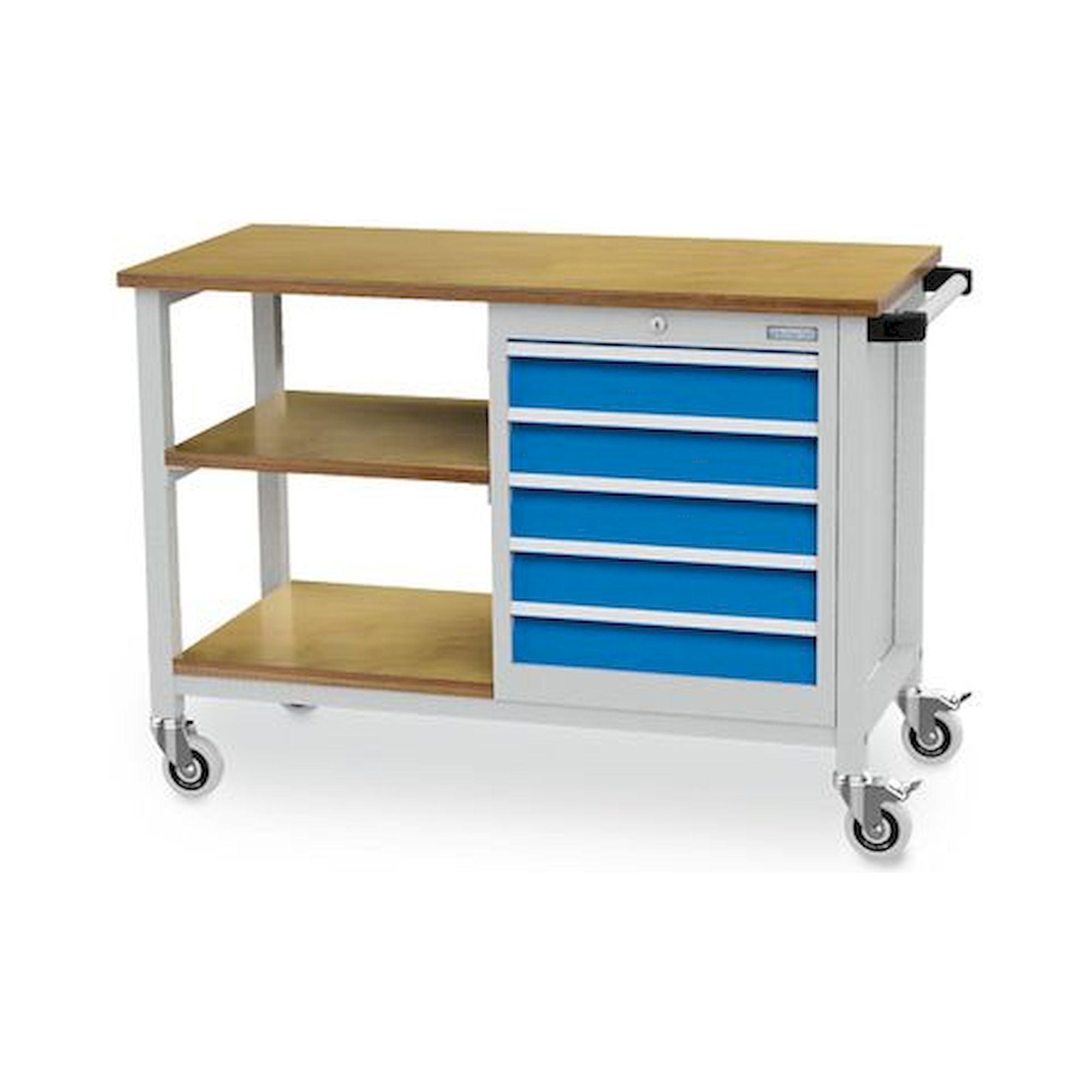Bedrunka+Hirth 04.512.05A. Mobile Werkbank Tiefe 540 mm, R 18-16, 5x Schublade