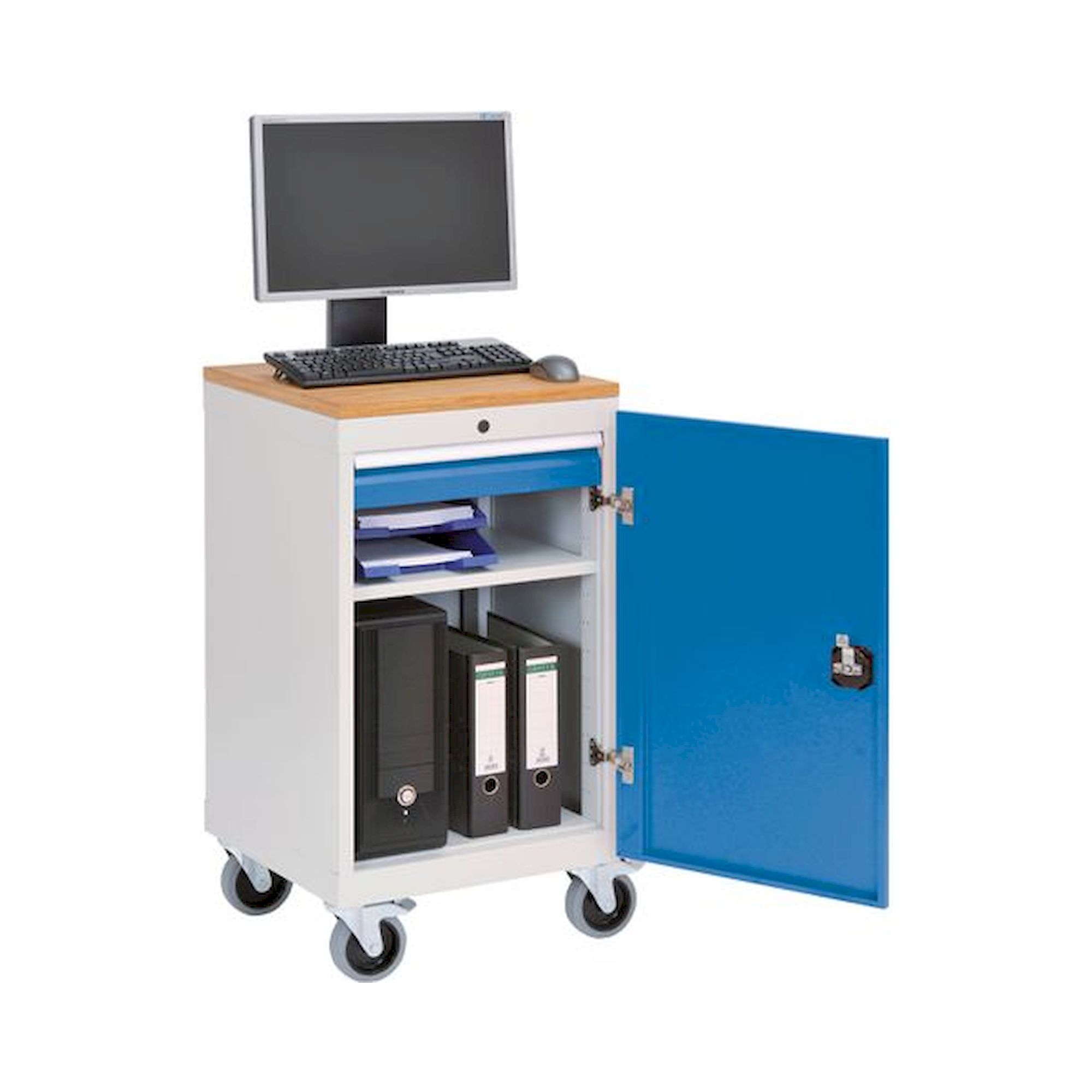Bedrunka+Hirth 04.530.02. Computerwagen mit Arbeitsplatte, Anzahl Flügeltüren: 1