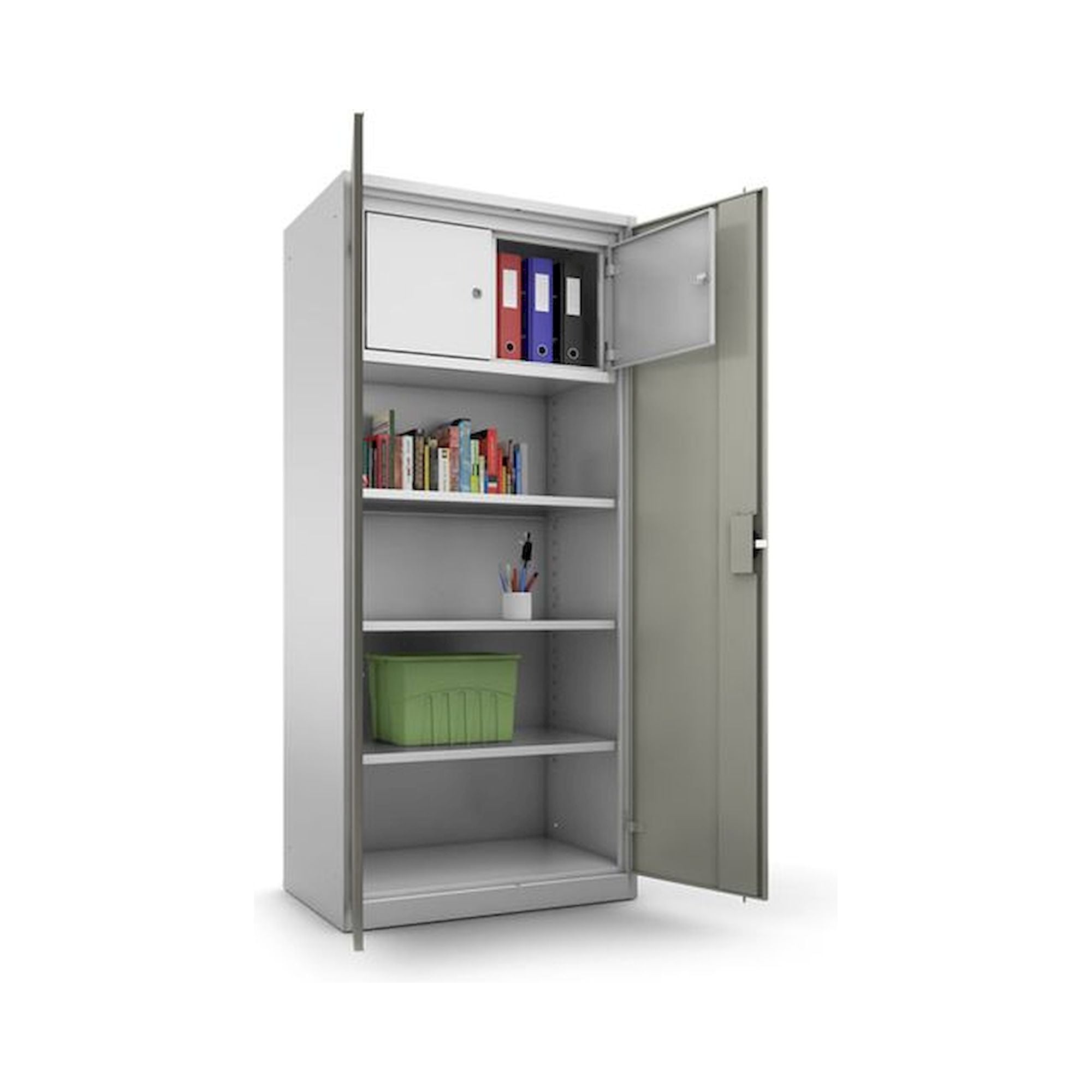 Bedrunka+Hirth 04.W13.15.100. Putz,- Material- und Kleiderschrank, 2xverschiedene Wertfächer, 3xFachboden, 2x Flügeltüre