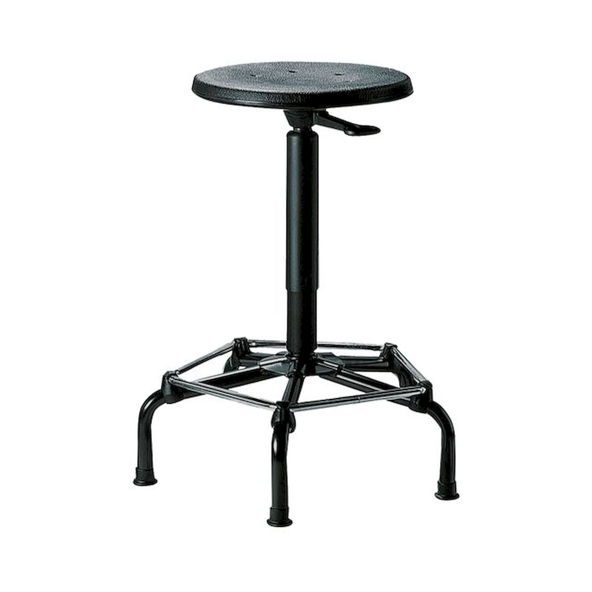 Bedrunka+Hirth 05.96.39. Arbeitshocker mit Bodengleitern, Sitzhöhe: 540 - 730 mm, Sitzfläche: PU schwarz