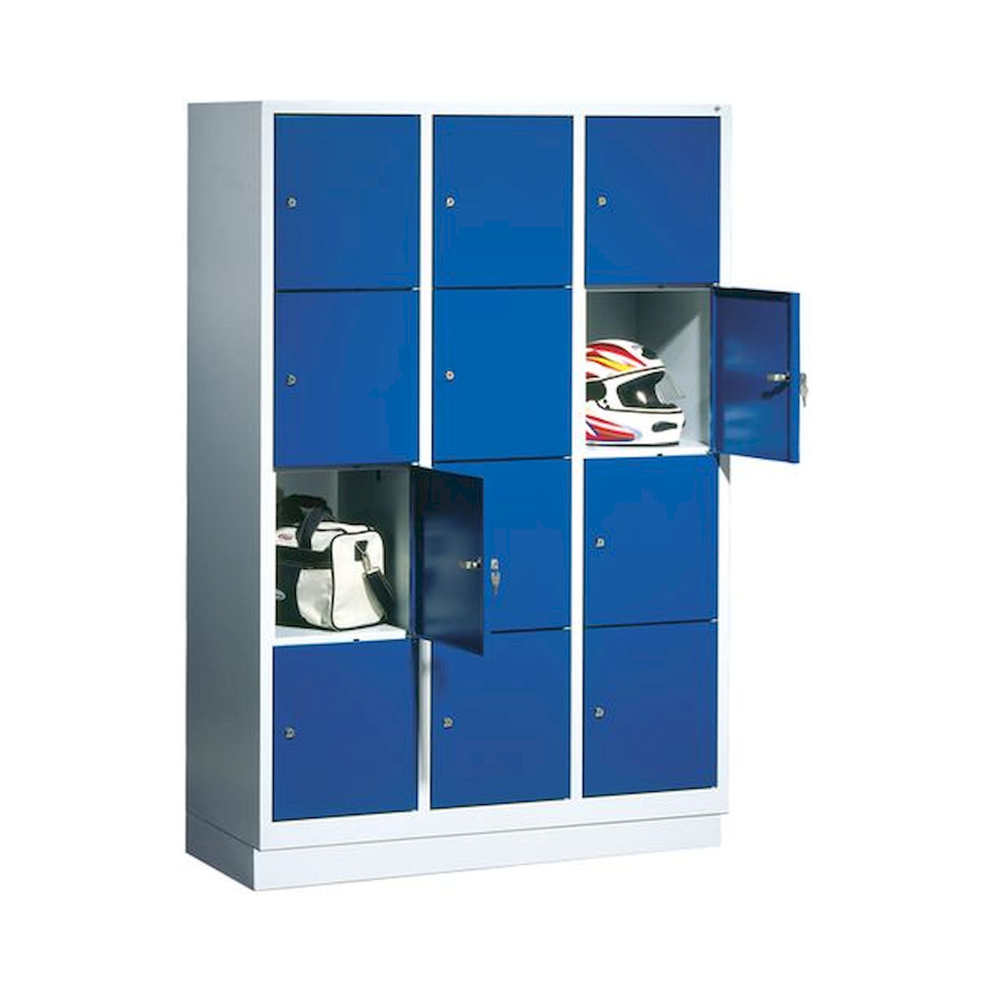 Bedrunka+Hirth 06.05.4230. Fächerschrank mit 150 mm hohen Füßen,
 Abteilbreite in mm: 300, Abteile: 2x4