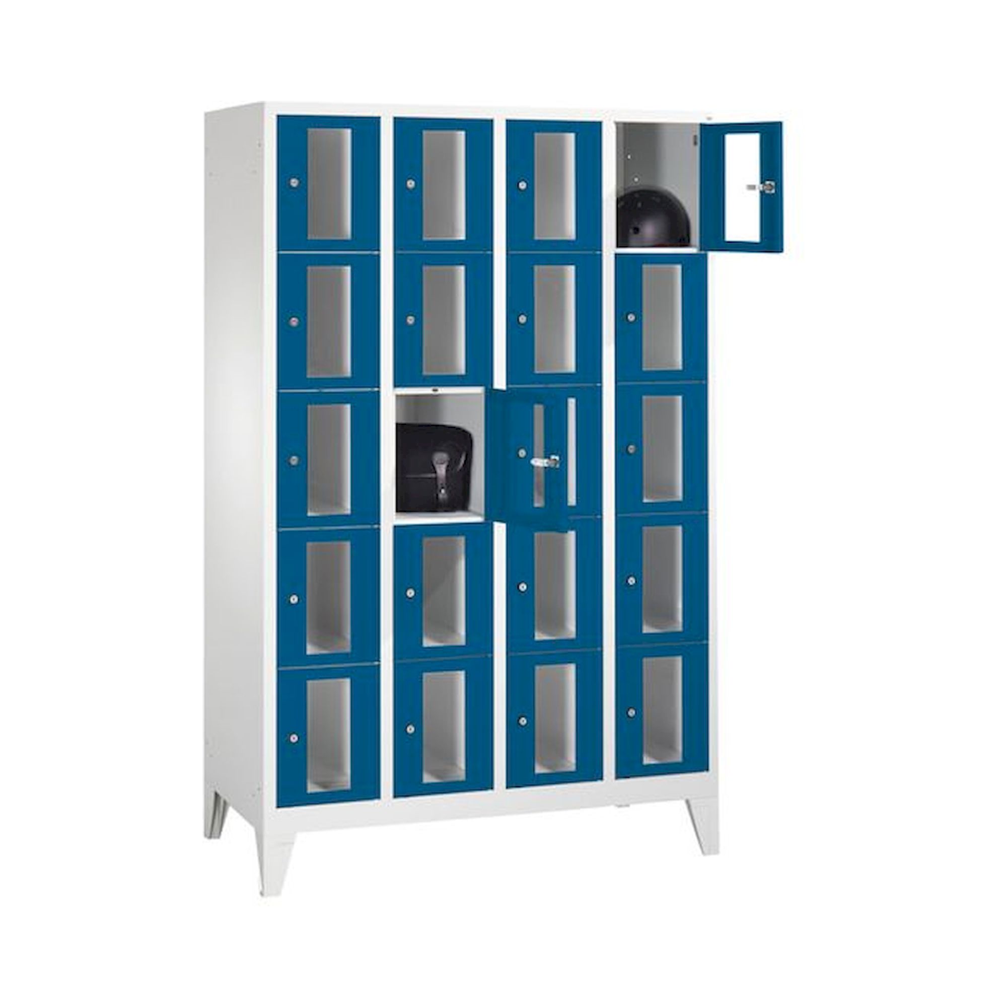 Bedrunka+Hirth 06.85.441. Fächerschrank mit 150 mm hohe Füßen, 1x4 Abteile, Abteilbreite in mm: 400
