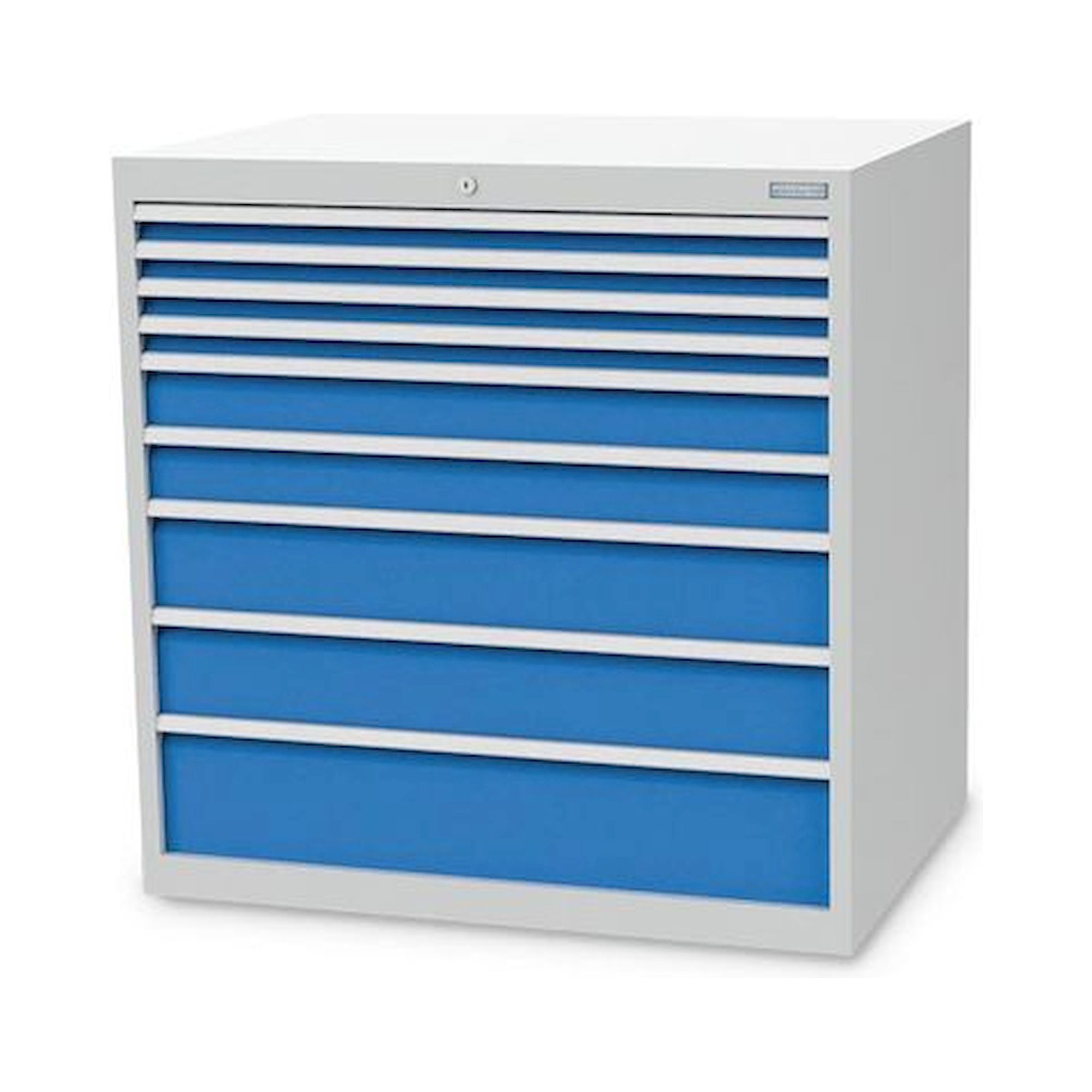 Bedrunka+Hirth 100/4221V10. Schubladenschrank, Tiefe 736 mm, R 36-24, Schubladenanzahl: 9