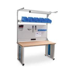 Bedrunka+Hirth 4F.150.75-1. Powerline 4 Grundgestellkombination, Tiefe 750, elektrische Höhenverstellung, 1x Energiekanal, 1x Loch- und Magnetwand, 1x Fachboden