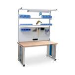 Bedrunka+Hirth 4F.150.90-4. Powerline 4 Grundgestellkombination, Tiefe 900, elektrische Höhenverstellung, 1x Energiekanal, 1x Loch- und Magnetwand, 2x Fachboden