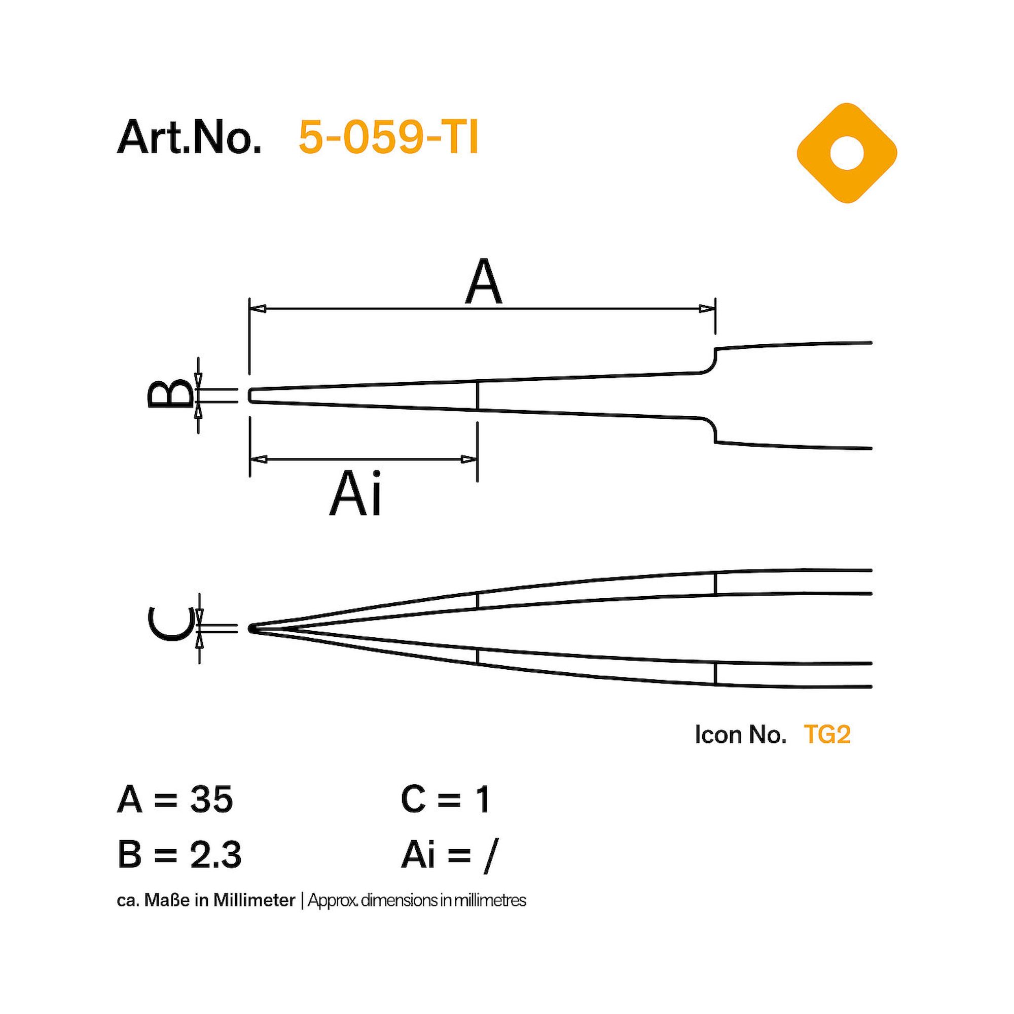 Bernstein 5-059-Ti. Titan tweezers 125mm form 2a