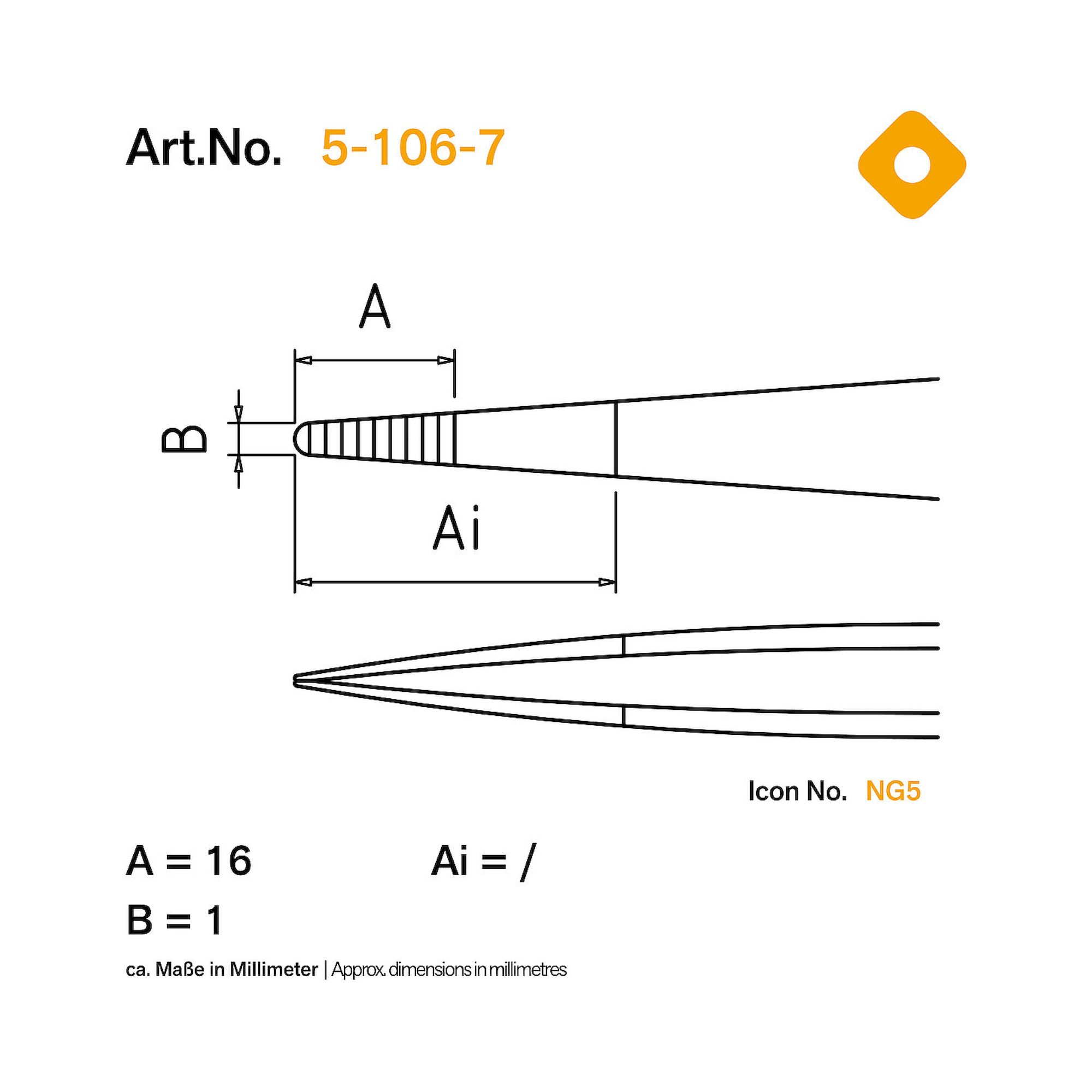 Bernstein 5-106-7. Anatomische Pinzette 155 mm 48 Edelstahl mit Führungsstift, gezahnt