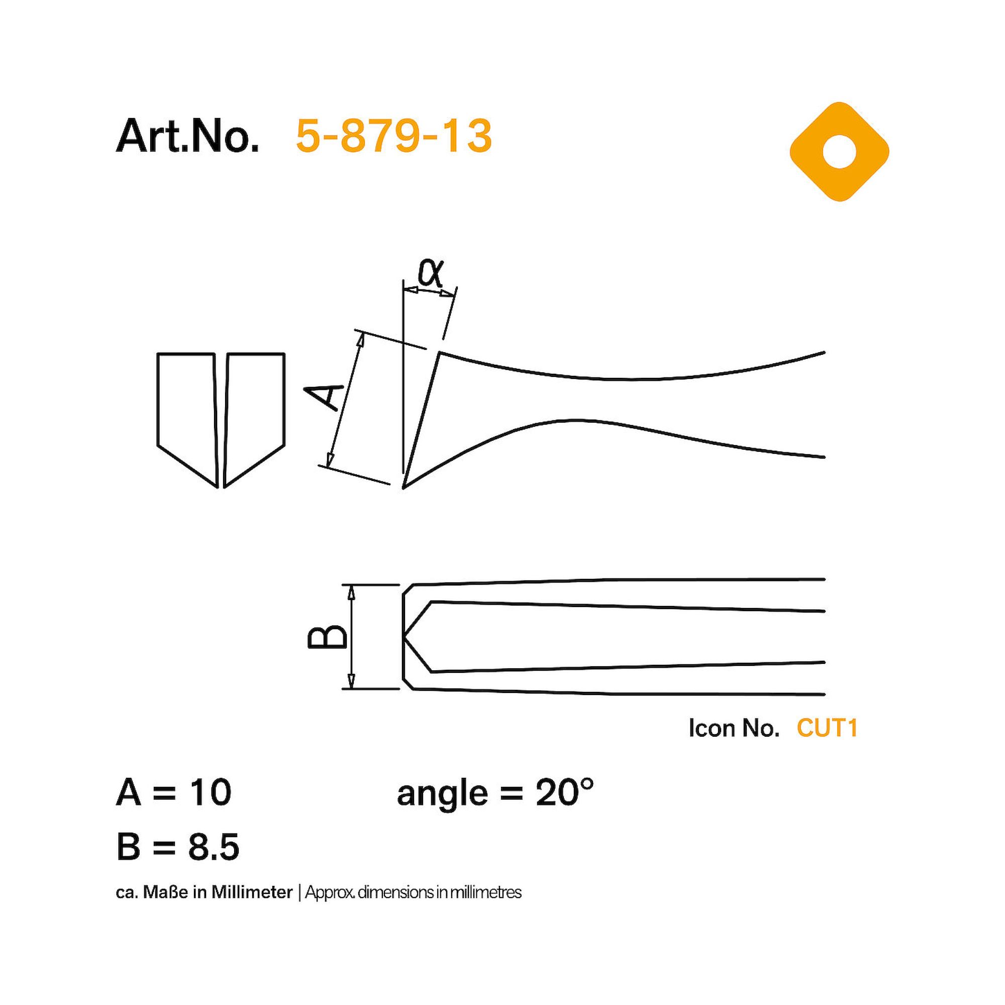 Bernstein 5-879-13. ESD Schneidpinzette (bündig) 115 mm Form 15 AP, ableitfähig