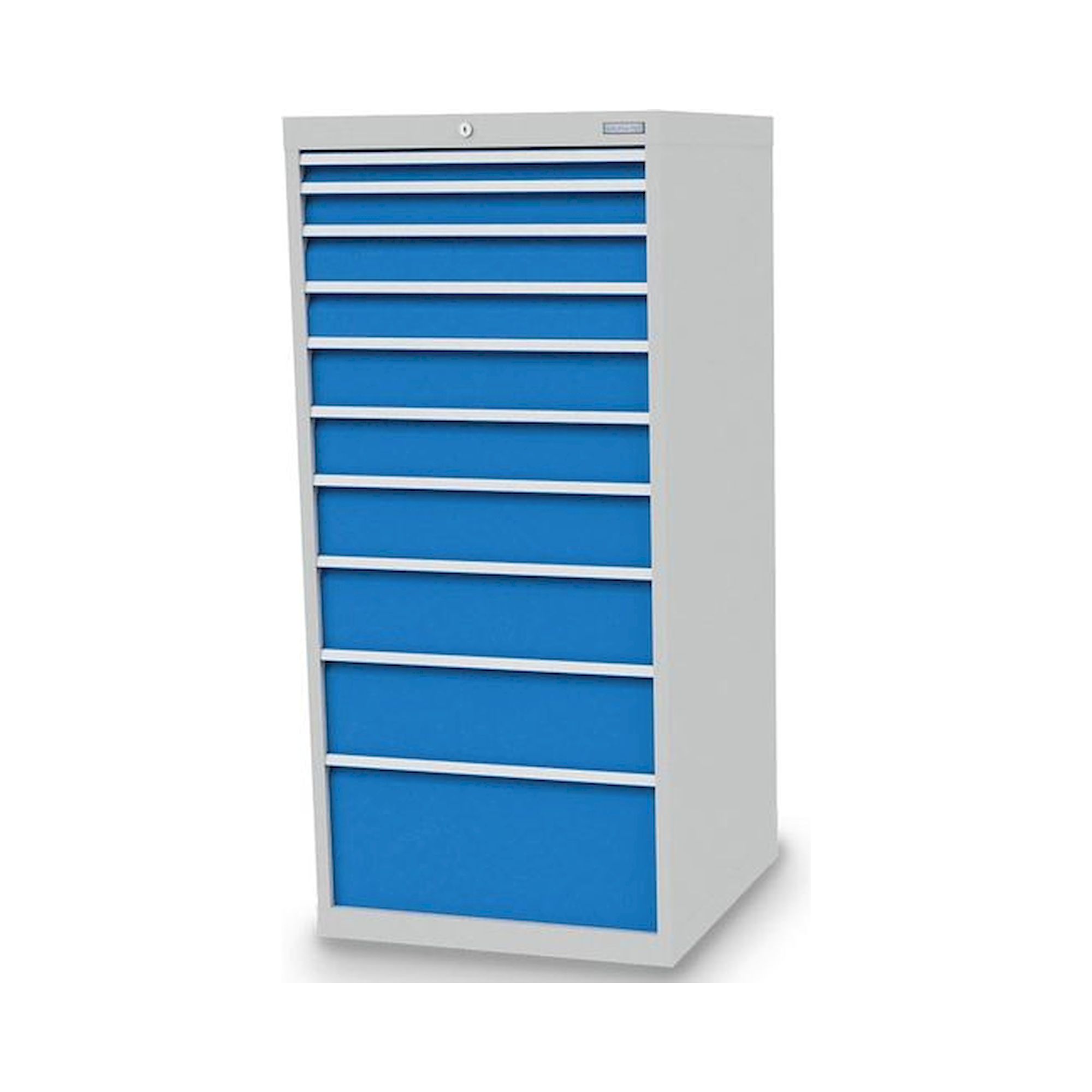 Bedrunka+Hirth 715/0100V10. Schubladenschrank, Tiefe 736 mm, R 24-24, Schubladenanzahl: 10