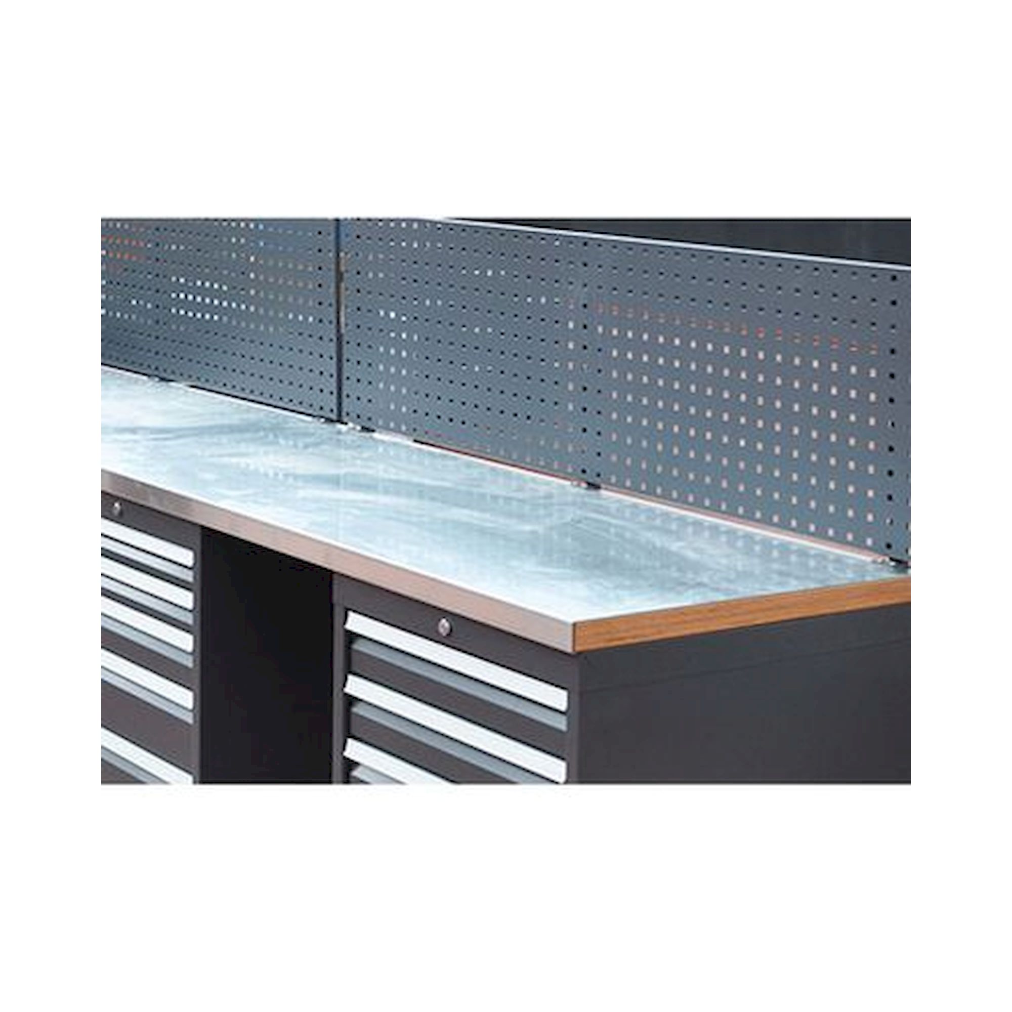 Arbeitsplatte Tiefe 900, Buche Multiplex mit Edelstahlabdeckung - Bedrunka+Hirth AE03209040