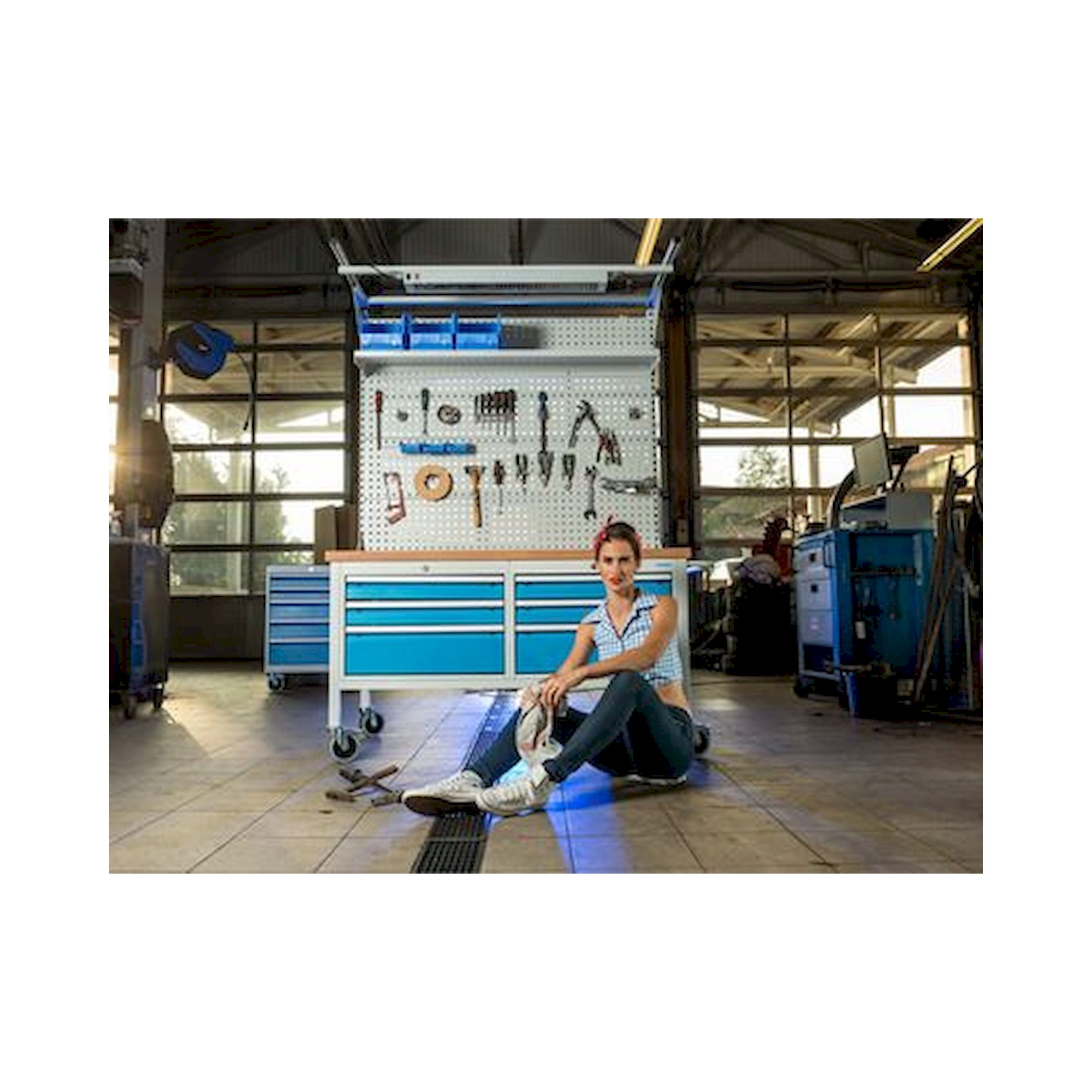Mobile Werkbank, Tiefe 750 mm, R 18-24, Schubladenanzahl: 4 - Bedrunka+Hirth 04.12.19V