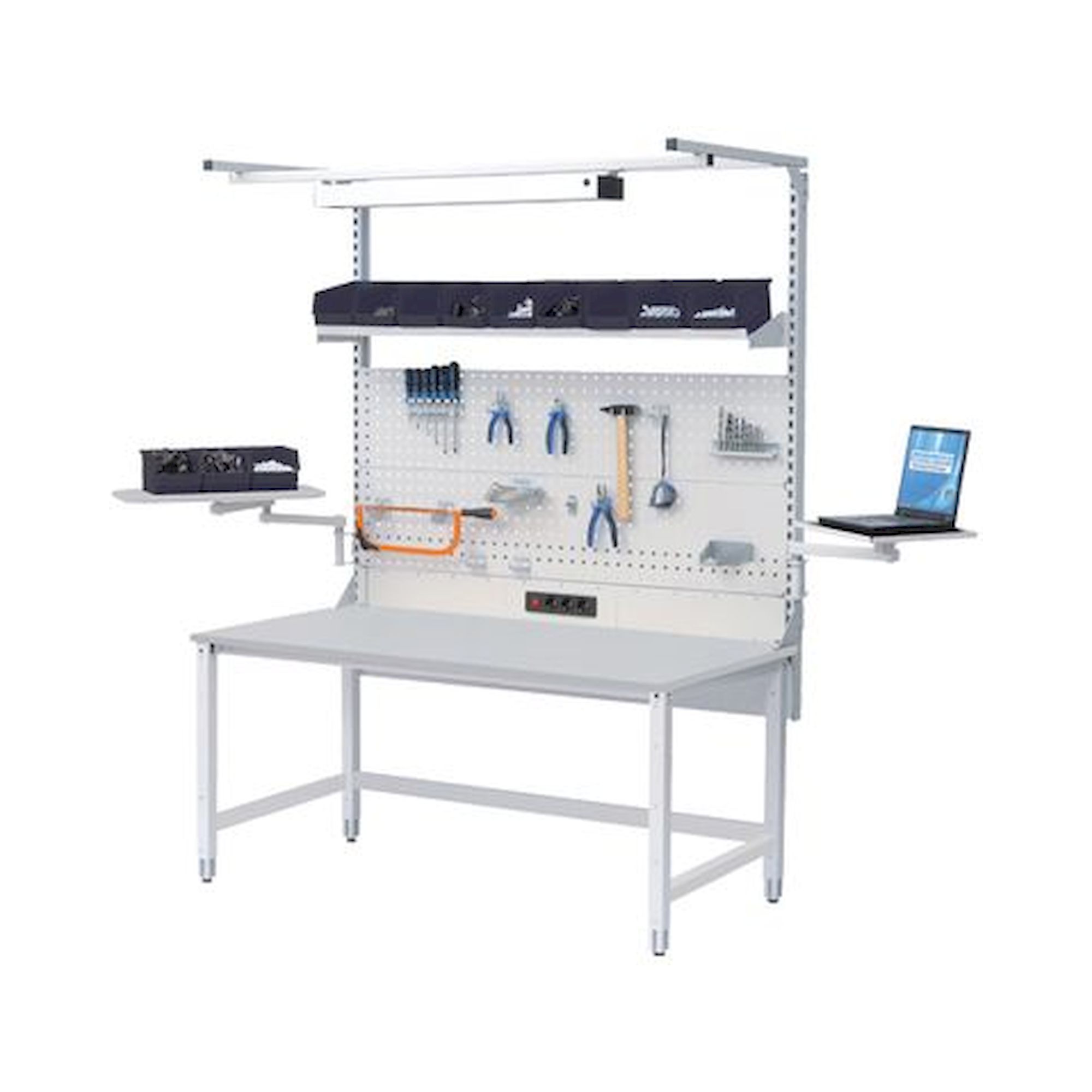 Bedrunka+Hirth E4150KU75-04. Tisch workergo 4-Fuß mit Kurbelverstellung mit Multi-Wand-Aufbau